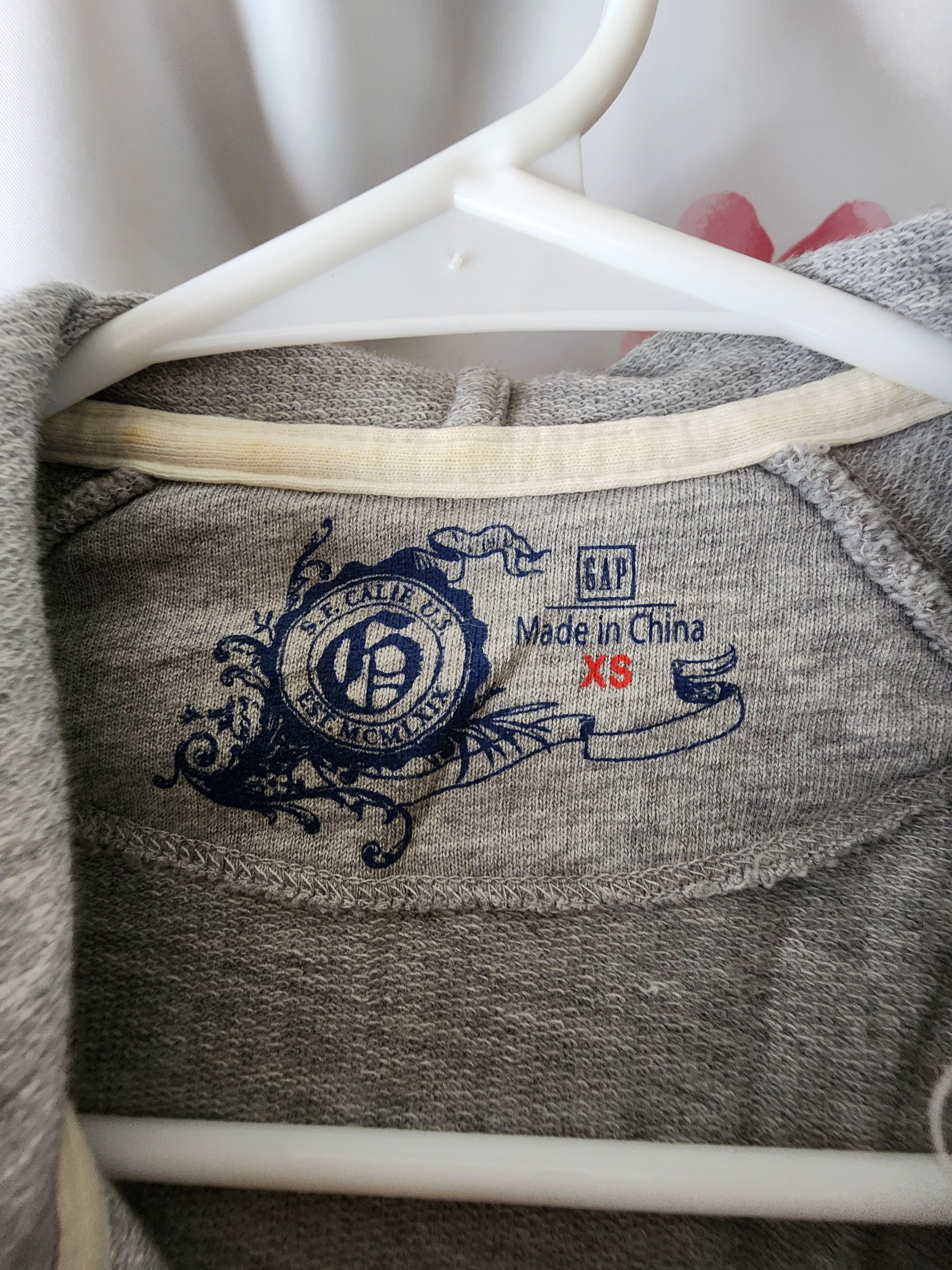 Gap GAP Women's Gray Half Zip Hoodie Floral Plants Size XS Size XS / US 0-2 / IT 36-38 - 6 Thumbnail