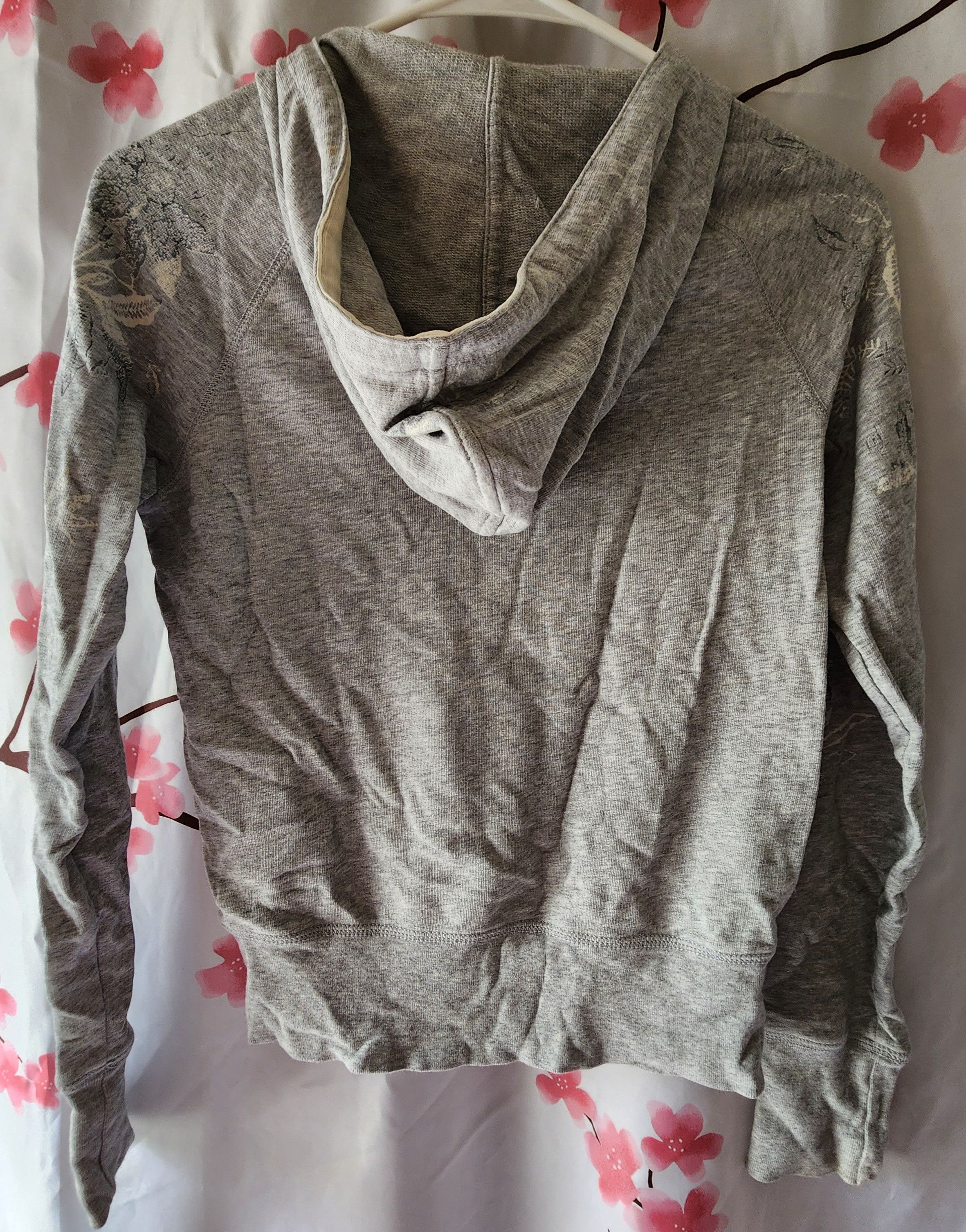 Gap GAP Women's Gray Half Zip Hoodie Floral Plants Size XS Size XS / US 0-2 / IT 36-38 - 2 Thumbnail