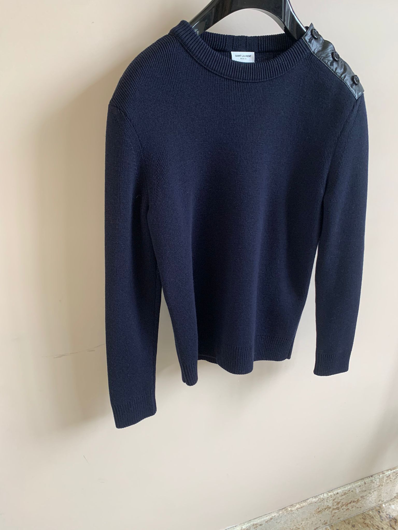 Saint Laurent Paris Knitwear With Button Shoulder - Pull Col Rond Bouton Size US M / EU 48-50 / 2 - 4 Thumbnail