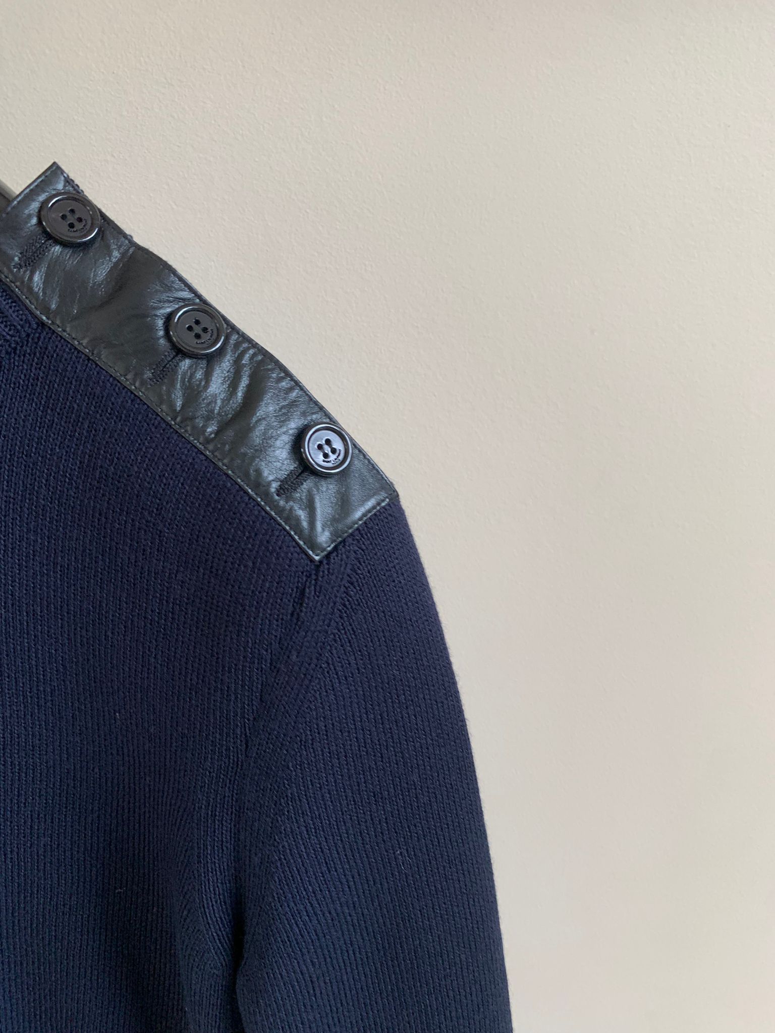 Saint Laurent Paris Knitwear With Button Shoulder - Pull Col Rond Bouton Size US M / EU 48-50 / 2 - 9 Thumbnail