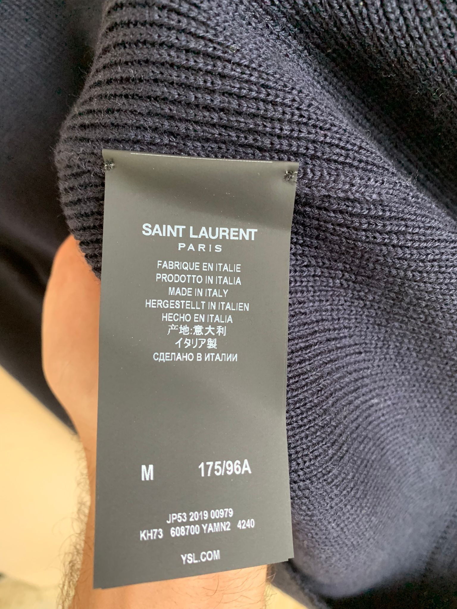 Saint Laurent Paris Knitwear With Button Shoulder - Pull Col Rond Bouton Size US M / EU 48-50 / 2 - 10 Thumbnail