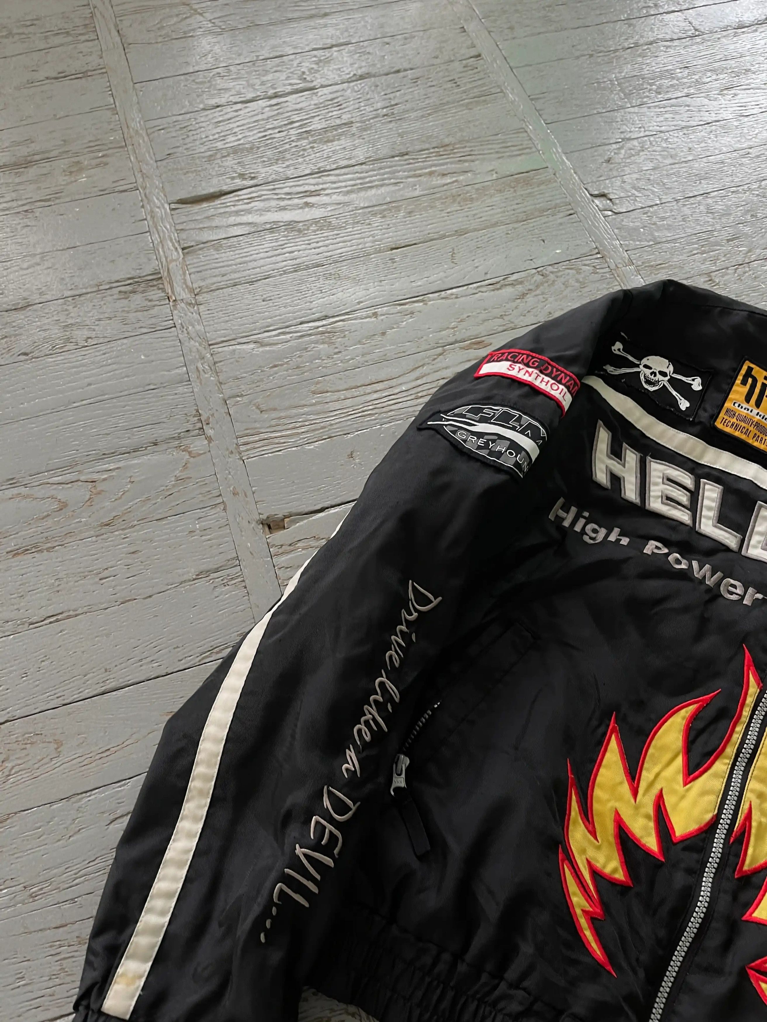 Japanese Brand Vintage Hell Fire Racing Team Moto Jacket Size US XL / EU 56 / 4 - 7 Thumbnail