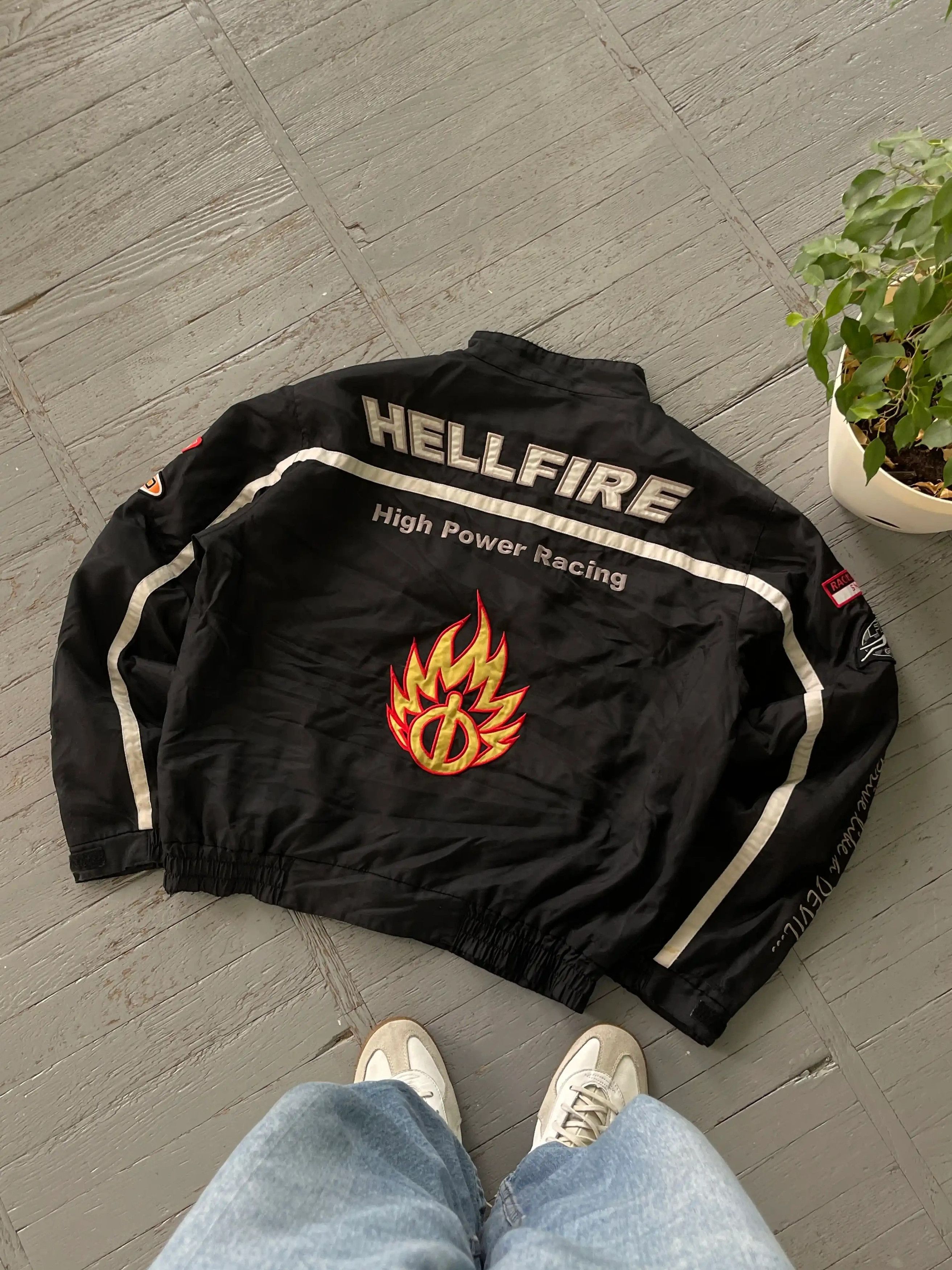 Japanese Brand Vintage Hell Fire Racing Team Moto Jacket Size US XL / EU 56 / 4 - 2 Thumbnail