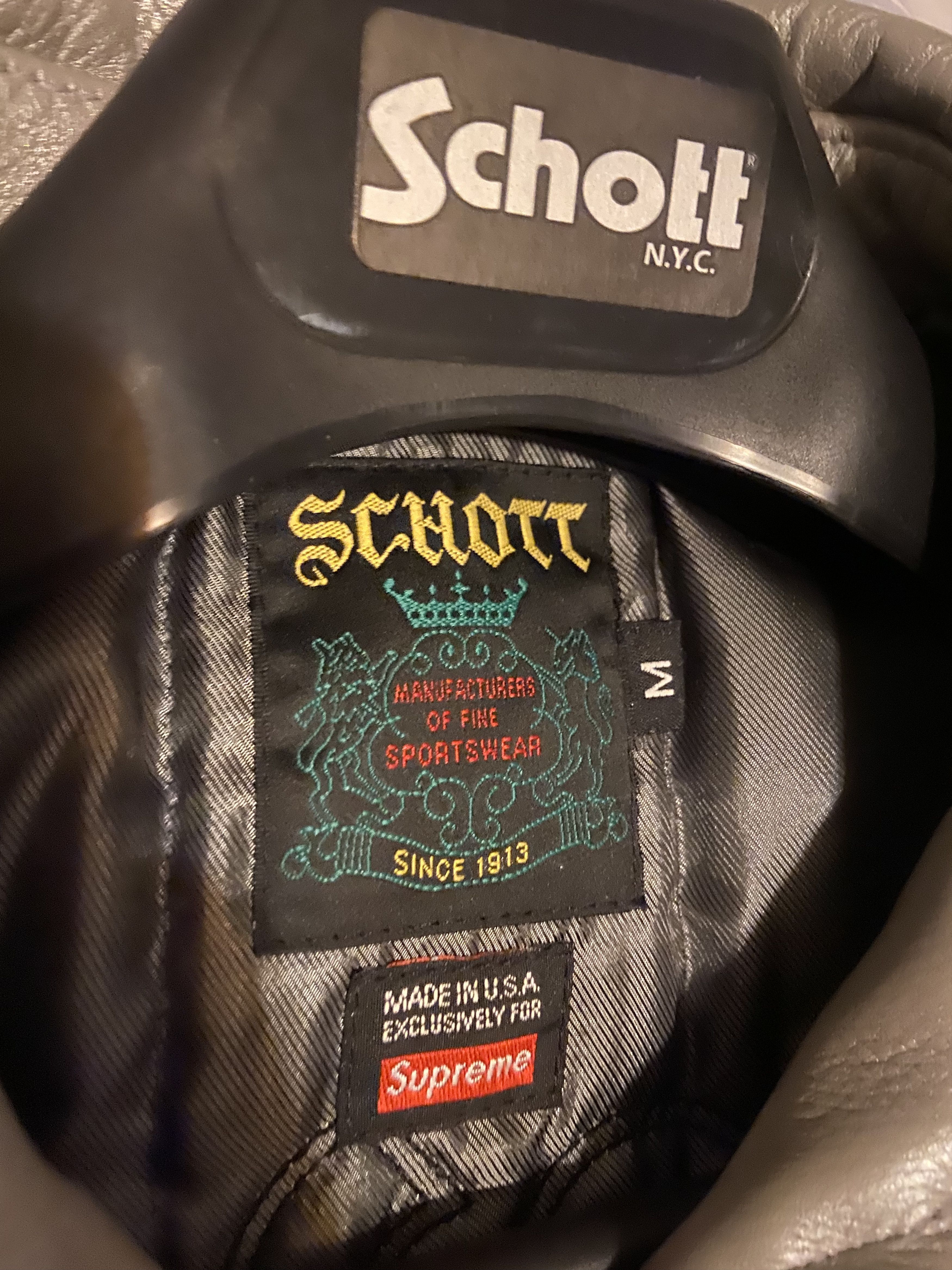 Schott × Supreme Supreme Schott Leather Work Jacket Silver Medium Size US M / EU 48-50 / 2 - 3 Thumbnail