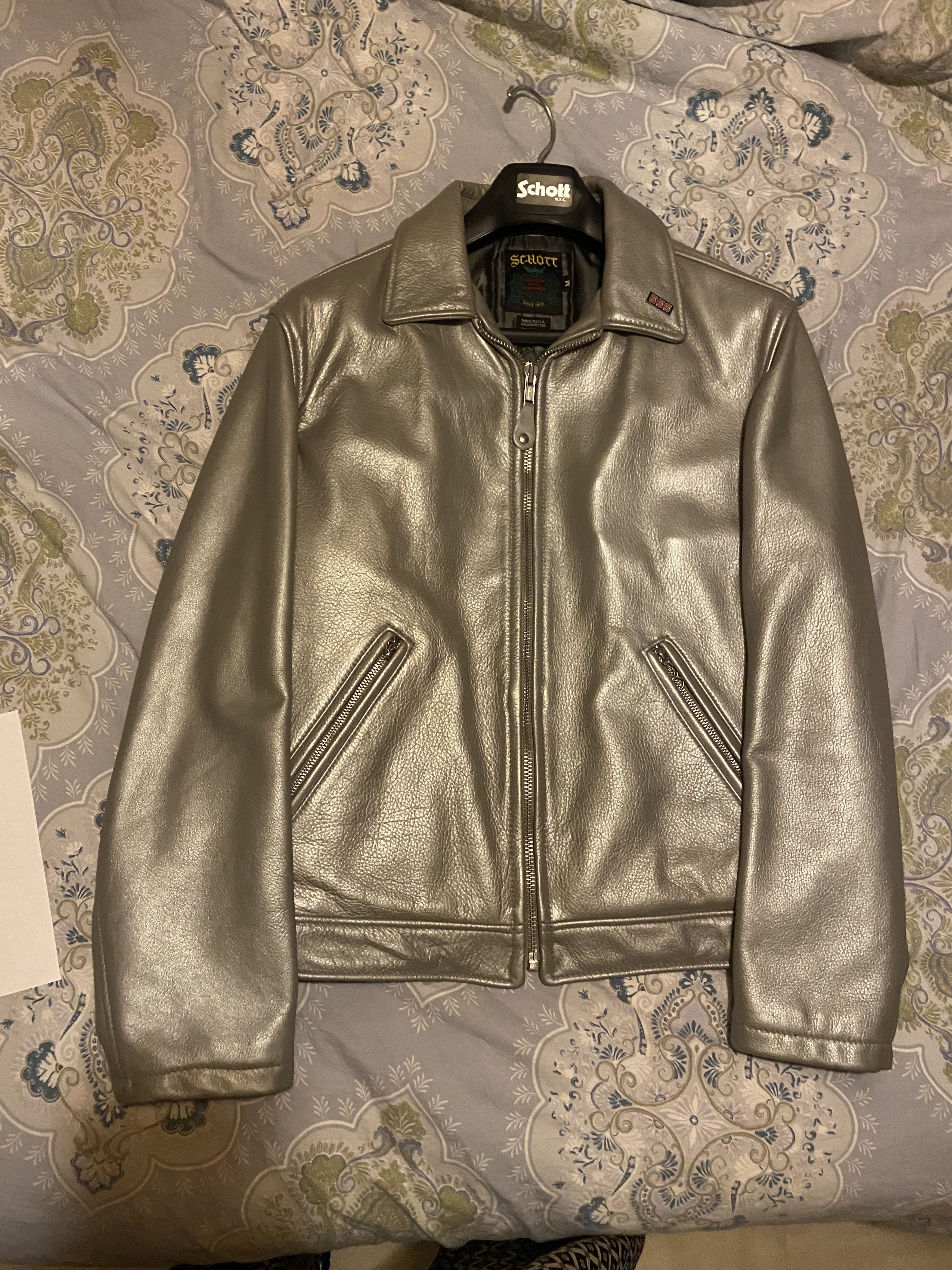 Schott × Supreme Supreme Schott Leather Work Jacket Silver Medium 