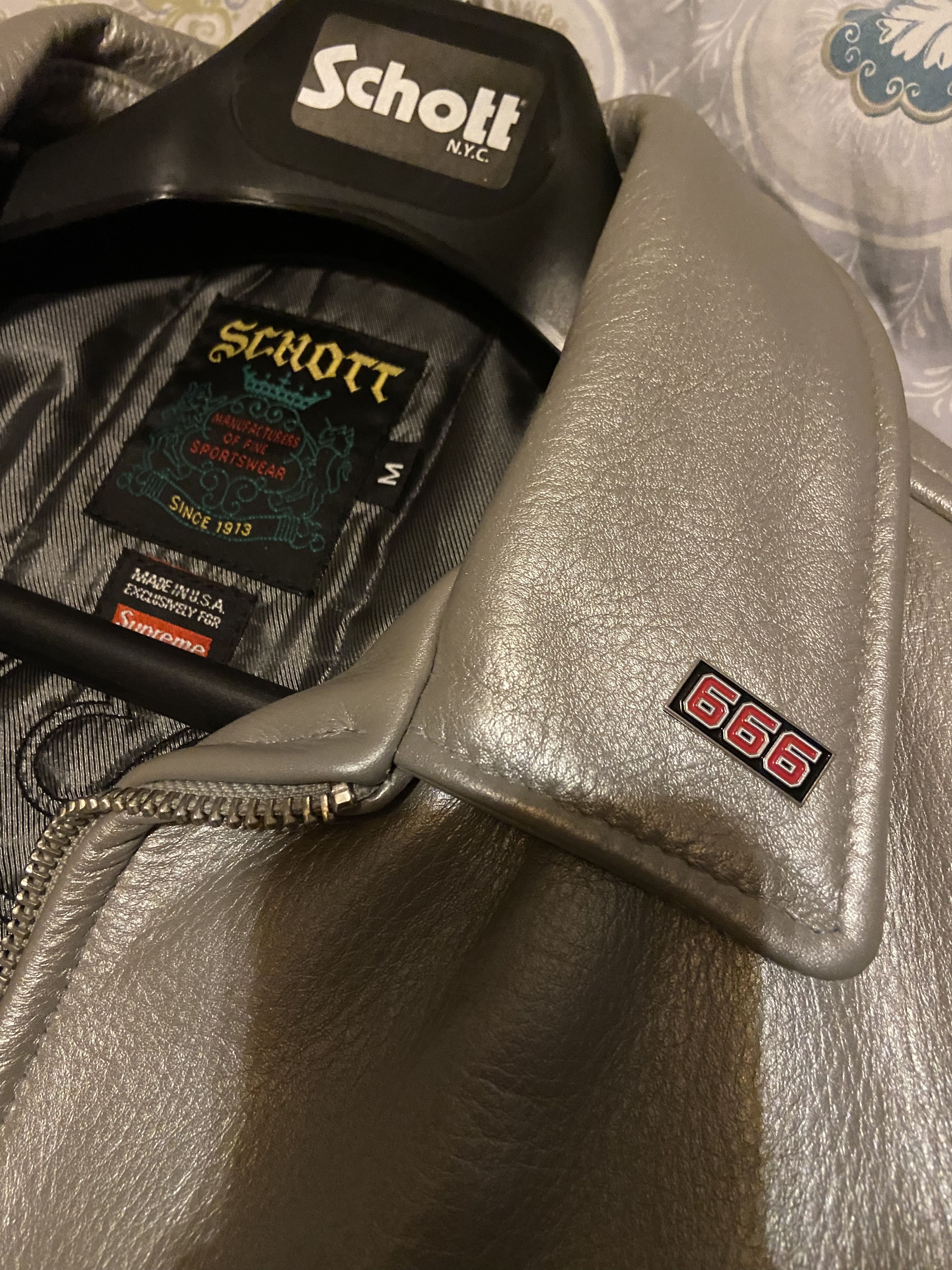 Schott × Supreme Supreme Schott Leather Work Jacket Silver Medium Size US M / EU 48-50 / 2 - 4 Thumbnail