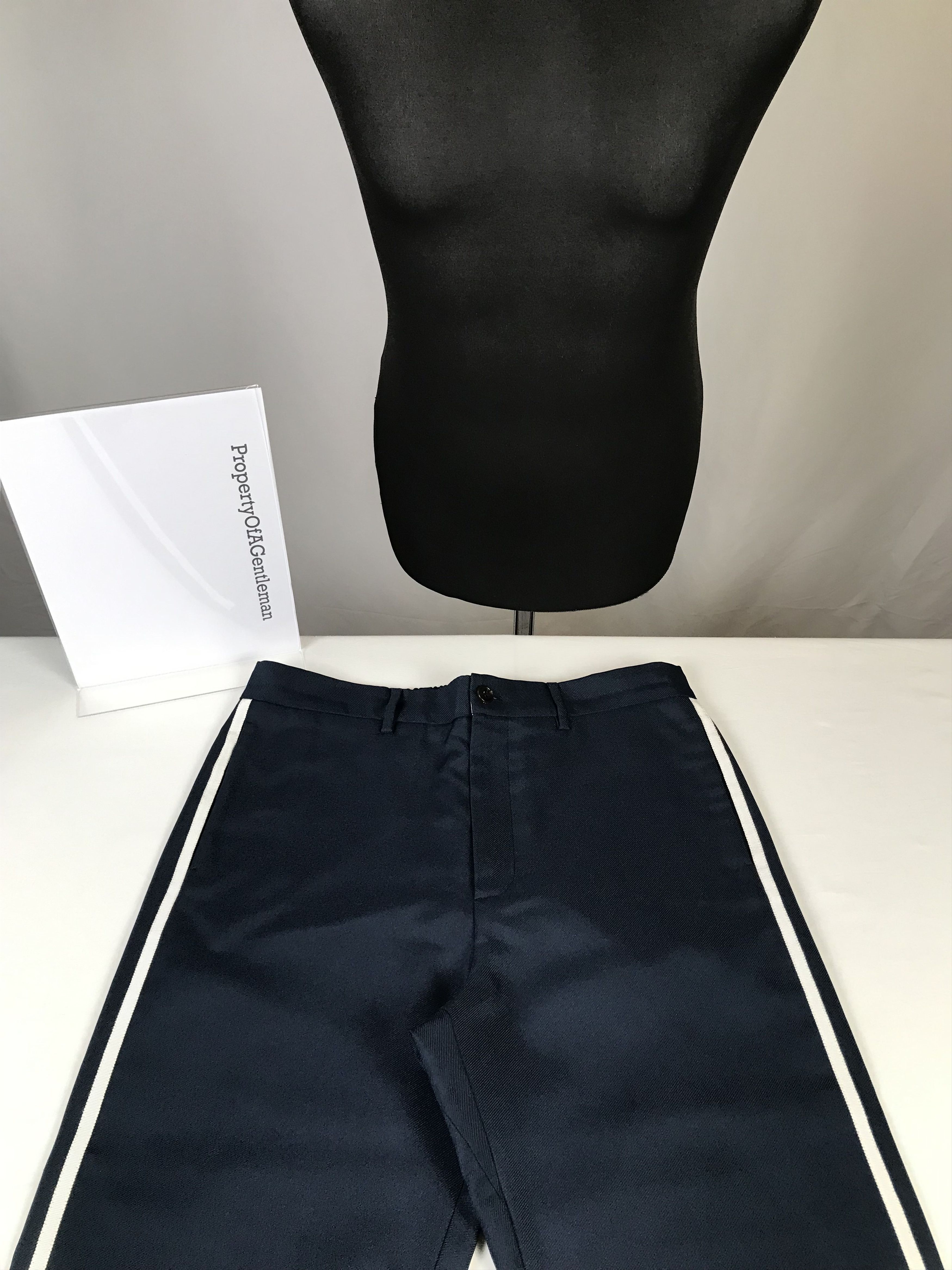 Gucci Gucci Navy Trousers With White Piping On Sides Size US 34 / EU 50 - 2 Thumbnail