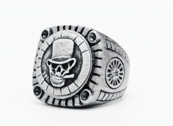 Jewelry 316L Stainless Steel Skeleton Mage Ring Size ONE SIZE - 1 Thumbnail