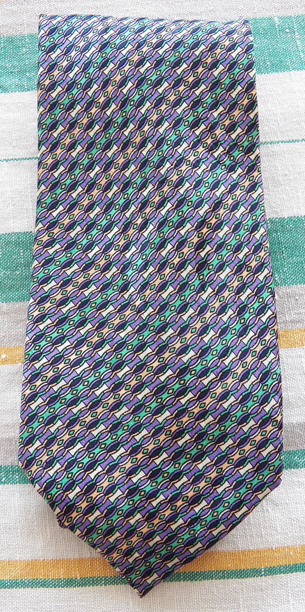 Missoni NECKTIE whimsical gloss satin silk multicolored geometric Size ONE SIZE - 6 Thumbnail