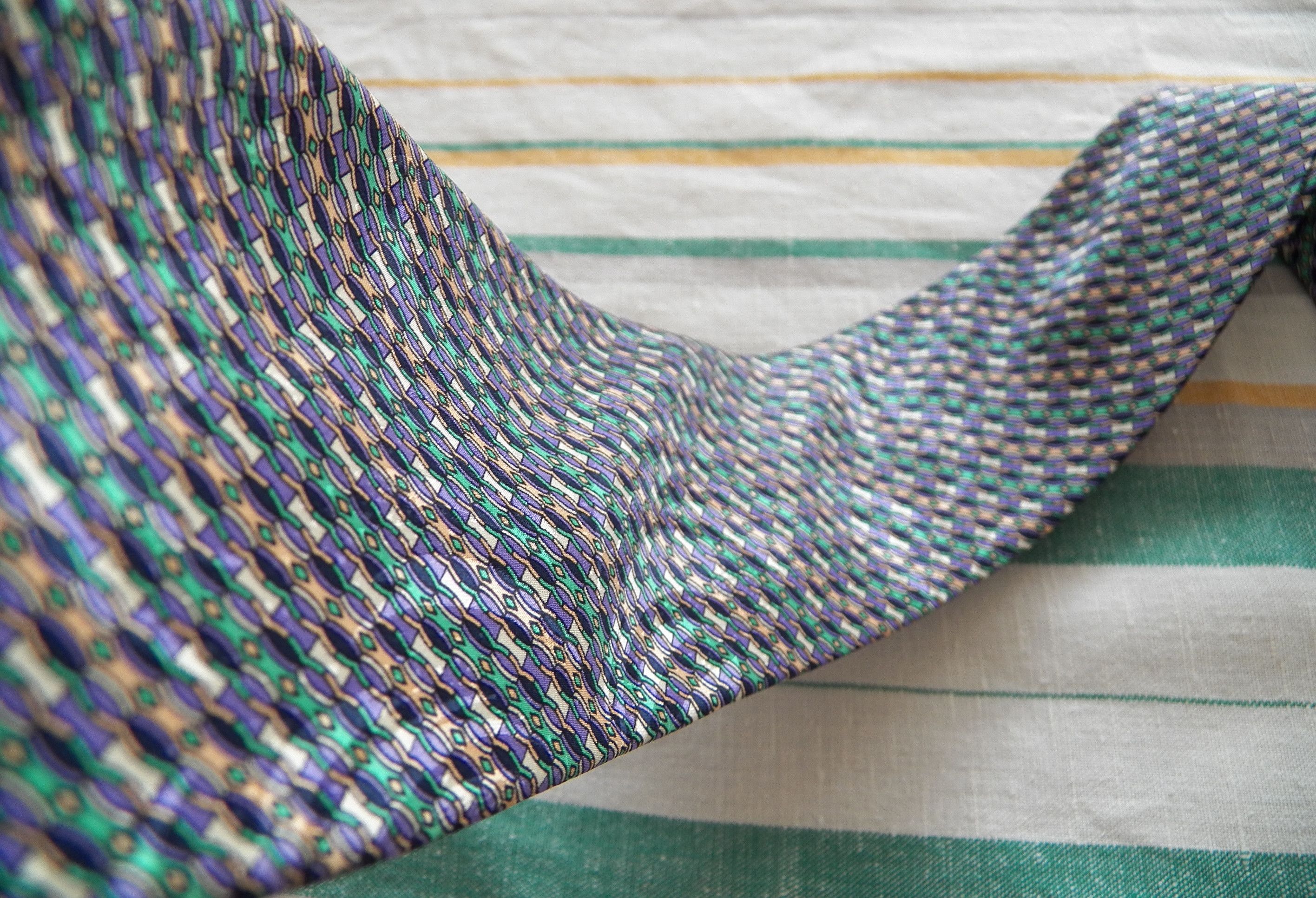 Missoni NECKTIE whimsical gloss satin silk multicolored geometric Size ONE SIZE - 5 Thumbnail