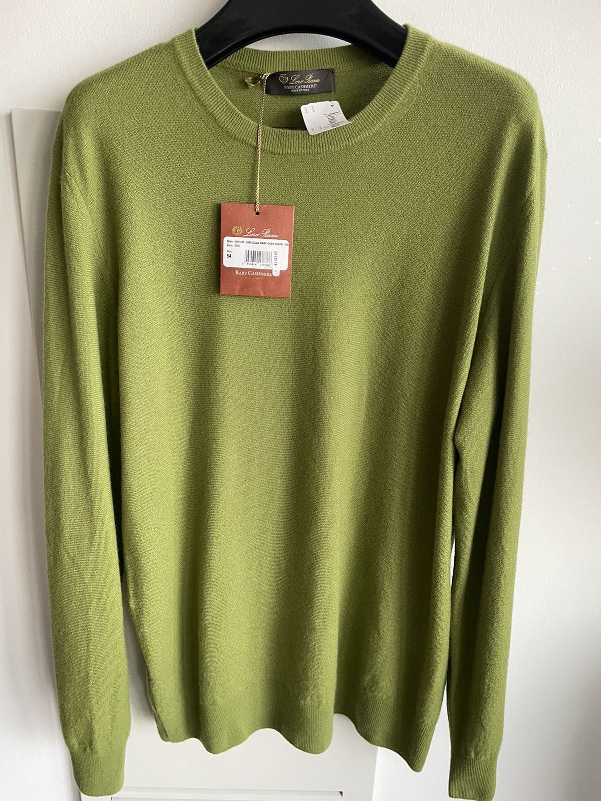 Loro Piana $1,650 Value Brand NEW Classic Pure Baby Cashmere Sweater Size US L / EU 52-54 / 3 - 1 Thumbnail