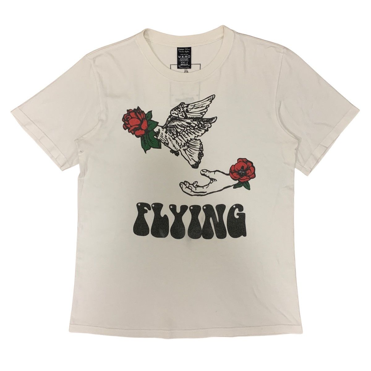 image of Number N Ine Number (N)Ine 2008Ss “Birds” Flying Tshirt in White, Men's (Size Medium)