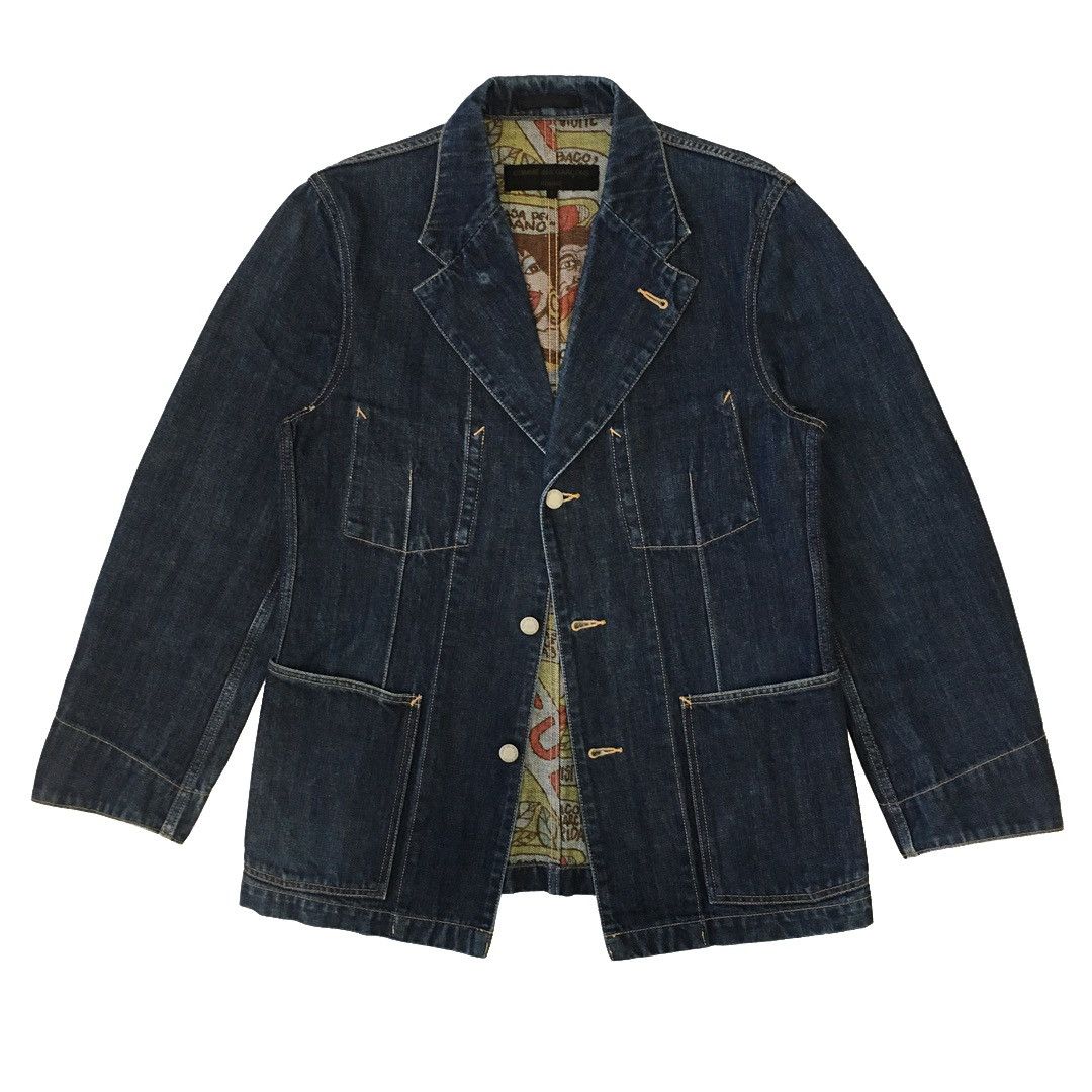Comme des Garcons Comme Des Garçons Homme 2002 Reversible Cuba Denim Jacket Size US S / EU 44-46 / 1 - 2 Thumbnail