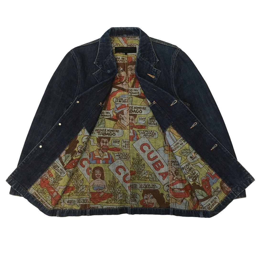 Image of Comme Des Garcons Comme Des Garçons Homme 2002 Reversible Cuba Denim Jacket, Men's (Size Small)