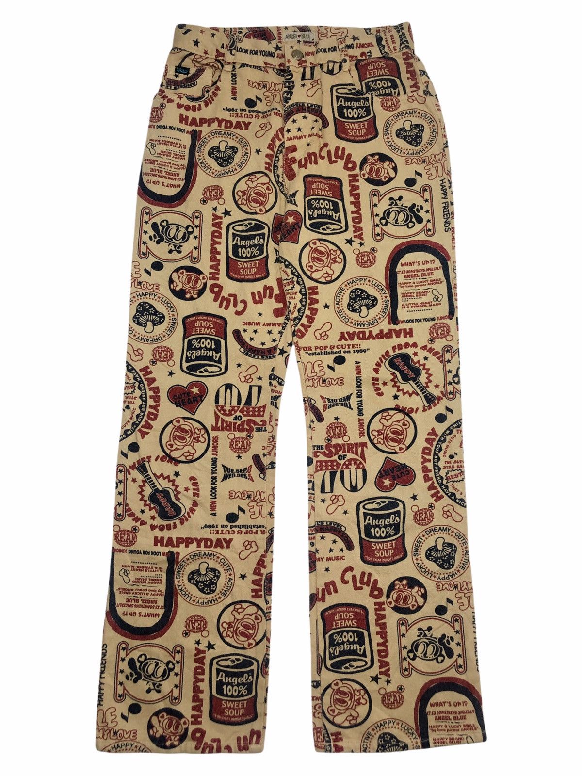 Angel Blue ☠️NEEDGONE☠️90s Angel Blue - Fullprinted Denim Pants Size US 28 / EU 44 - 1 Thumbnail
