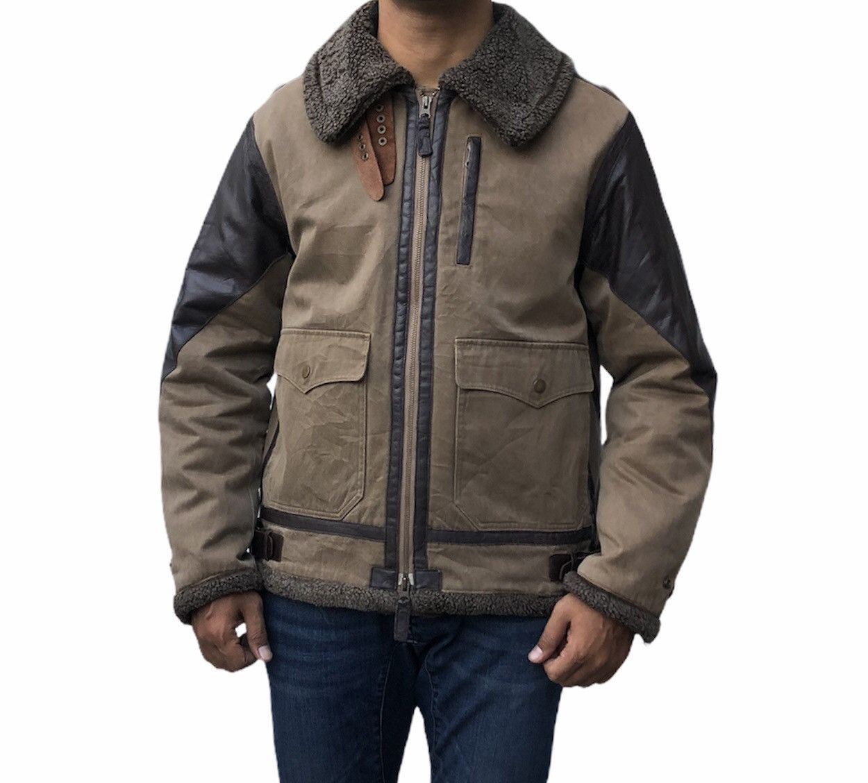 Japanese Brand Rescue Squad Sherling FauxSherling Real Suede Leather Jacket Size US M / EU 48-50 / 2 - 3 Thumbnail