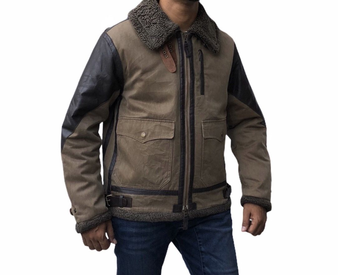 Japanese Brand Rescue Squad Sherling FauxSherling Real Suede Leather Jacket Size US M / EU 48-50 / 2 - 2 Thumbnail