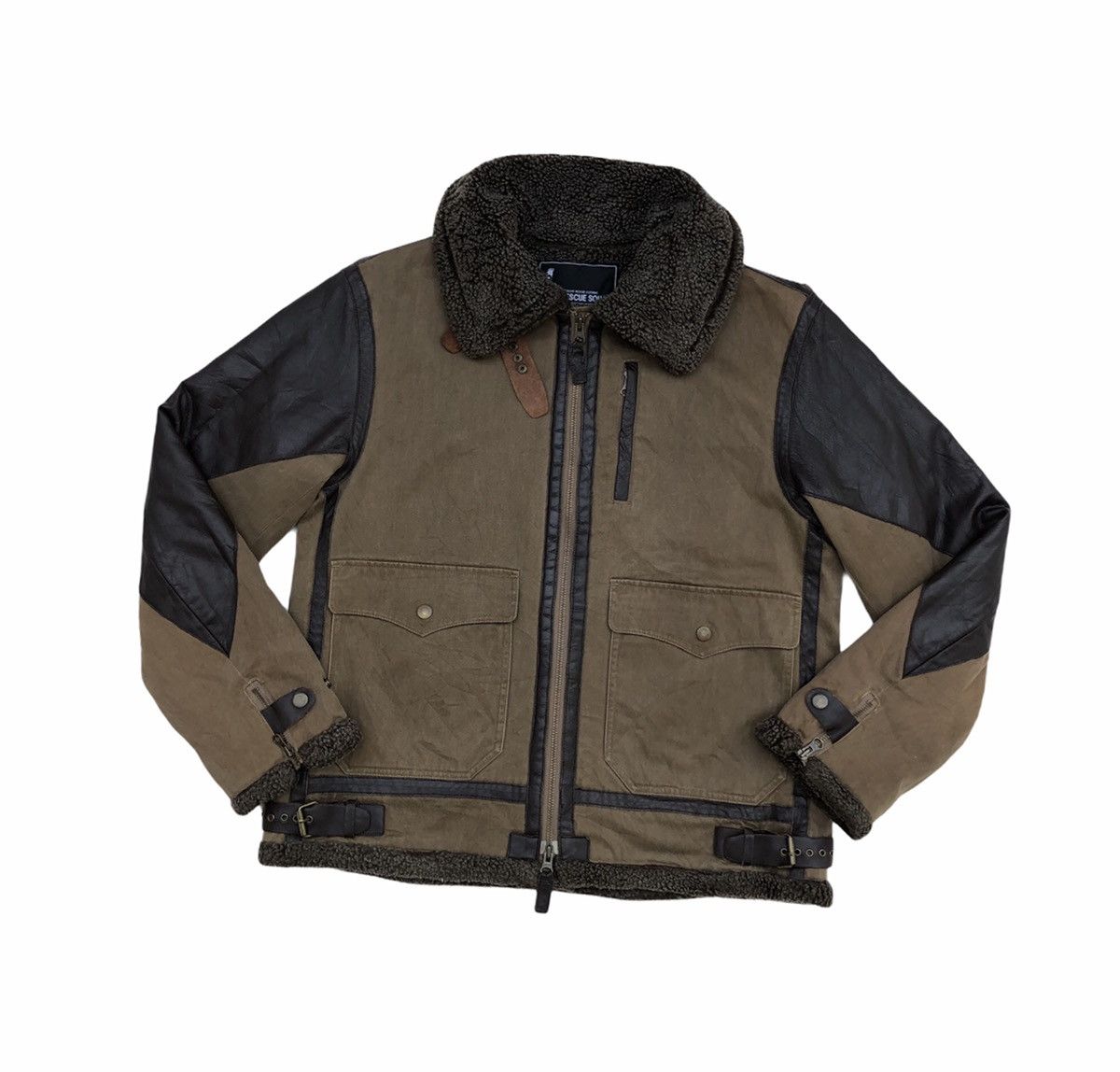 Japanese Brand Rescue Squad Sherling FauxSherling Real Suede Leather Jacket Size US M / EU 48-50 / 2 - 7 Thumbnail