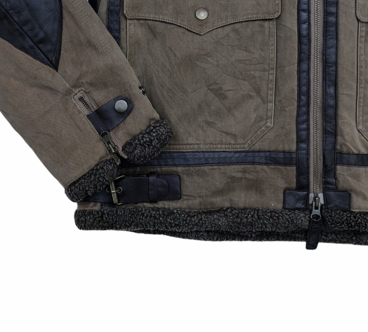 Japanese Brand Rescue Squad Sherling FauxSherling Real Suede Leather Jacket Size US M / EU 48-50 / 2 - 10 Thumbnail