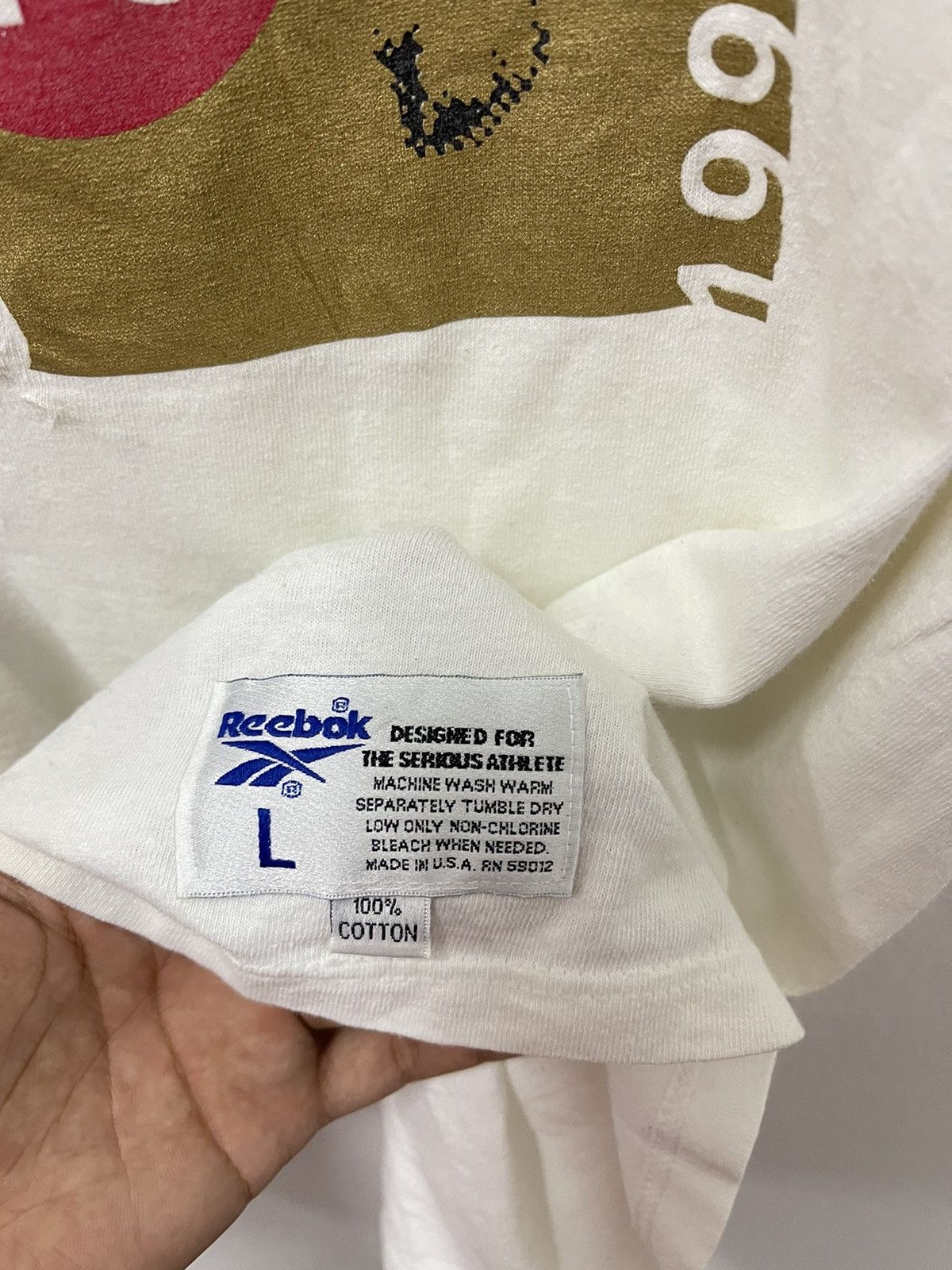 Reebok × Vintage Vintage Reebok Design For Athlete Rugby Graphic Tshirt Size US L / EU 52-54 / 3 - 5 Thumbnail