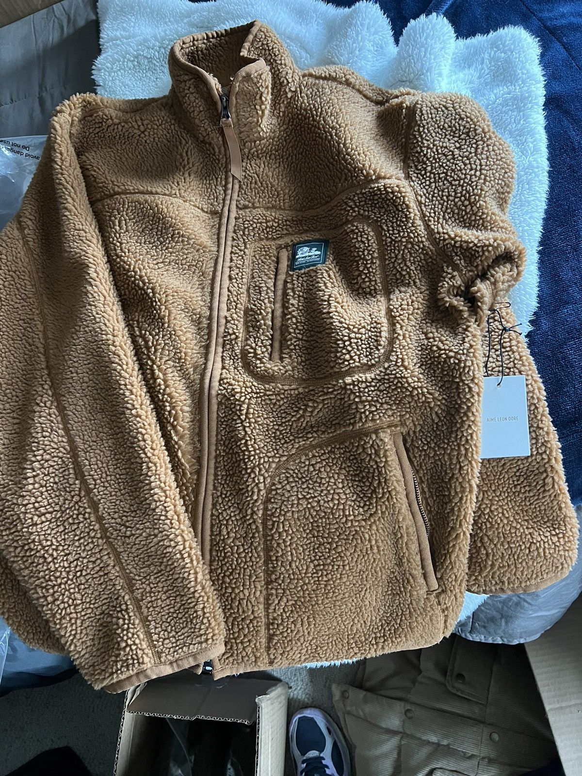 Pre-owned Unisphere Full-zip Fleece Jacket In Brown