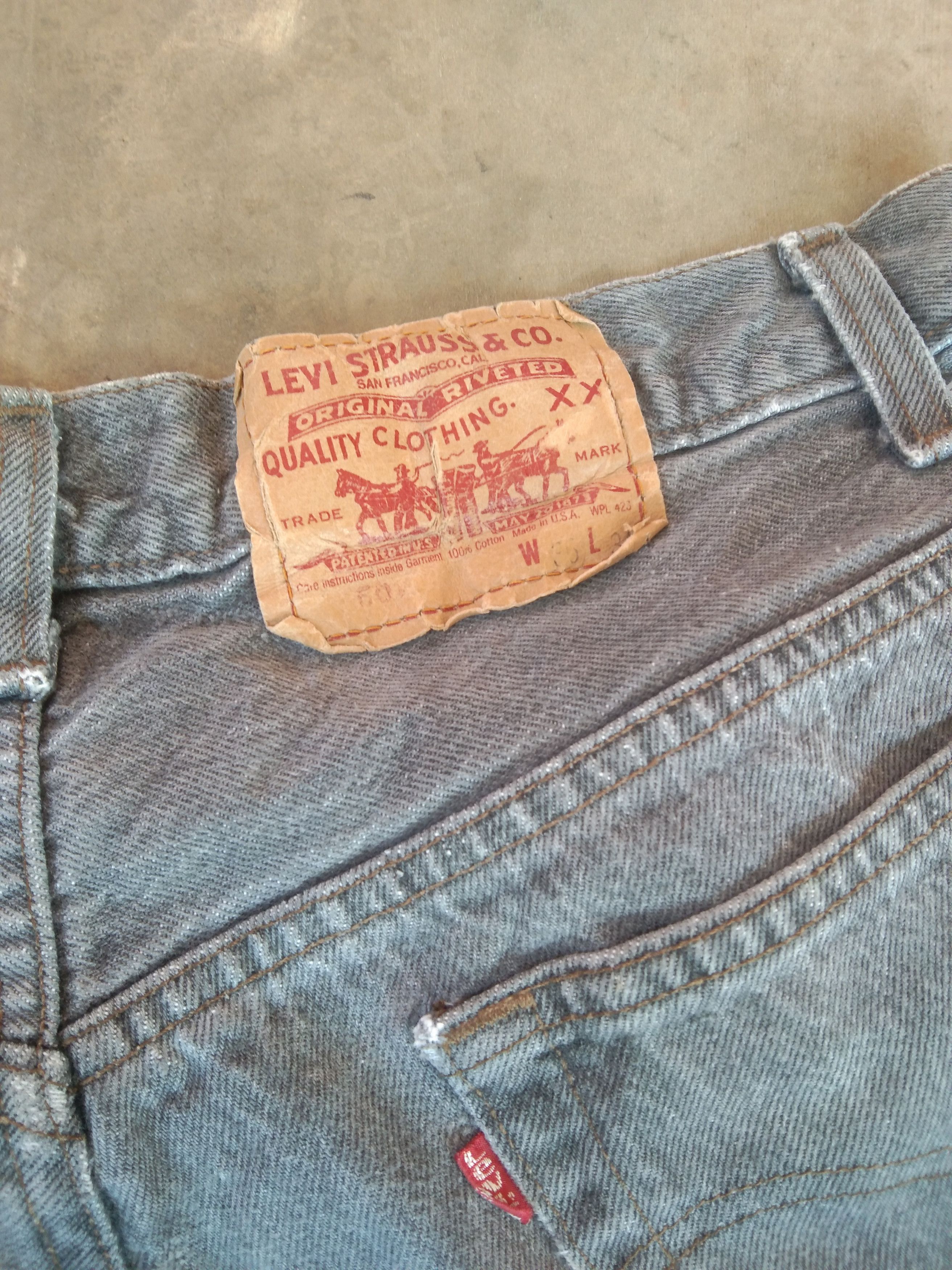Levi's 80s Vintage Levi's 501 Grey Made In USA Jeans34x33 Size US 34 / EU 50 - 5 Thumbnail