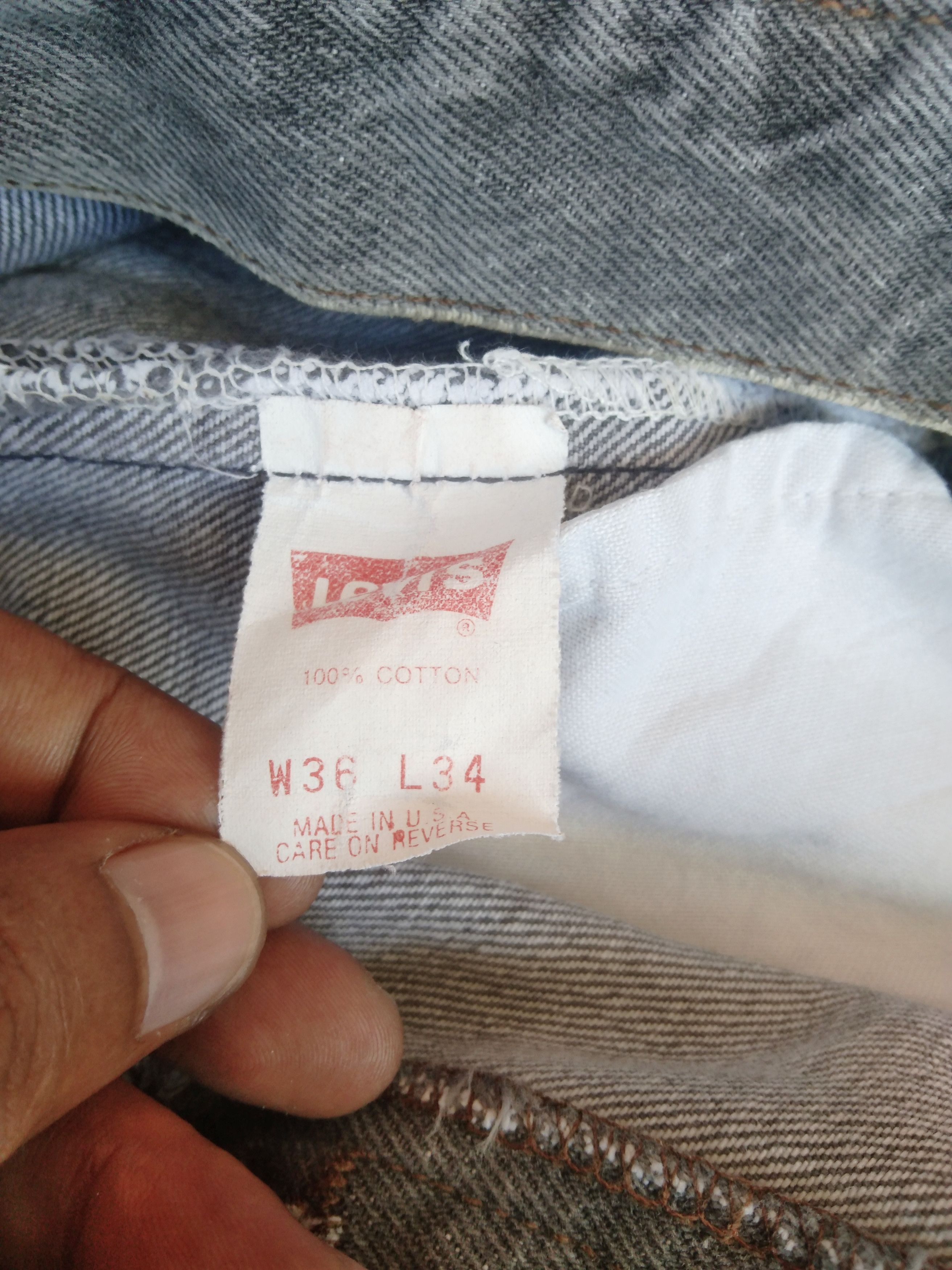 Levi's 80s Vintage Levi's 501 Grey Made In USA Jeans34x33 Size US 34 / EU 50 - 10 Thumbnail