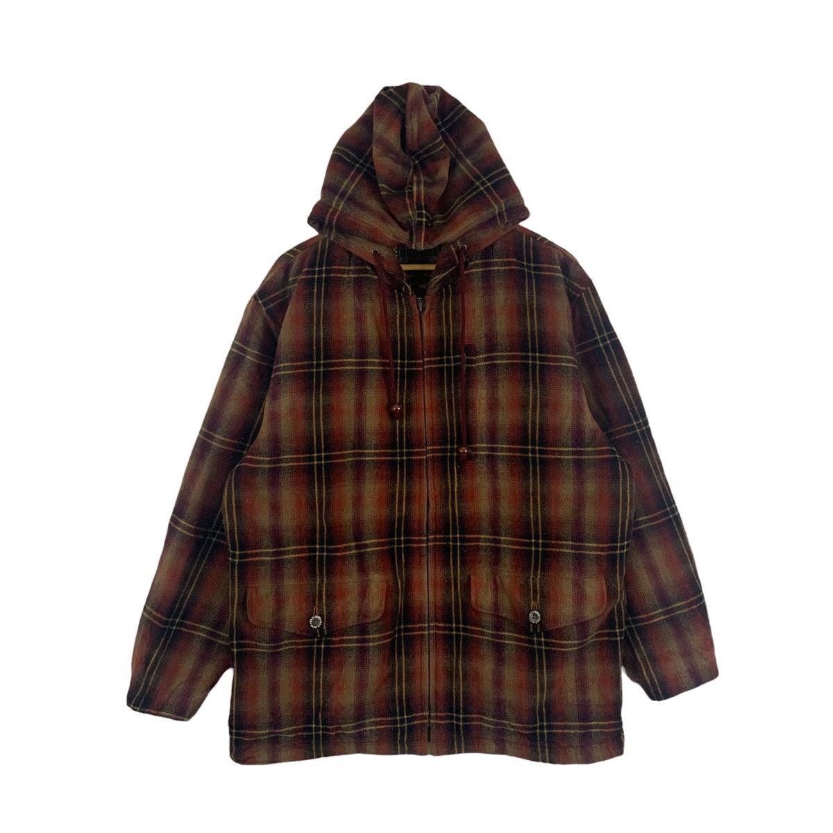 Japanese Brand BAD GUYS Japanese Brand Tartan Design Hoodie Sweaters Jacket Size US L / EU 52-54 / 3 - 1 Thumbnail