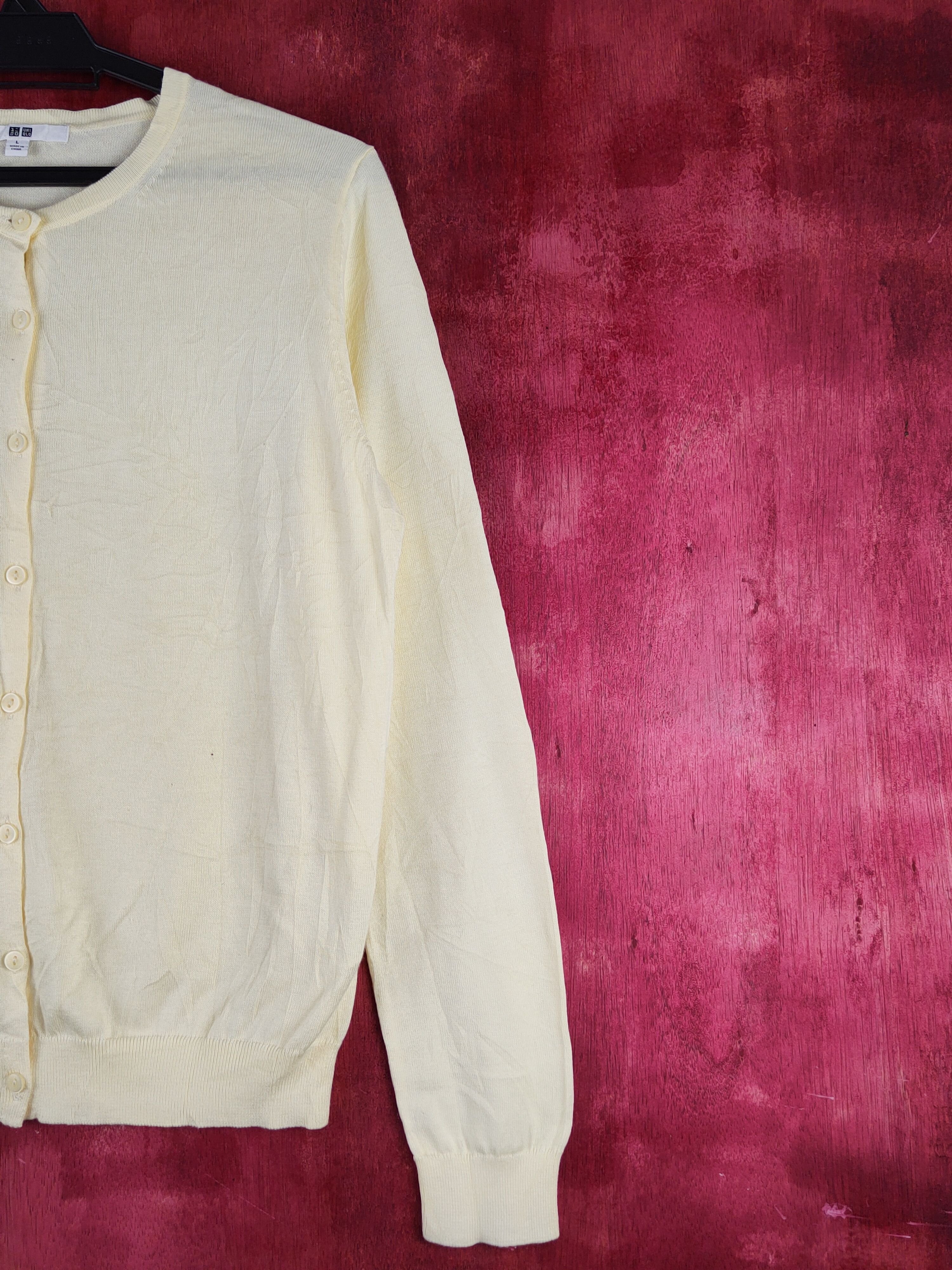 Japanese Brand Uniqlo Light Yellow Knitwear Cardigan vintage japan #S1246 Size L / US 10 / IT 46 - 5 Thumbnail
