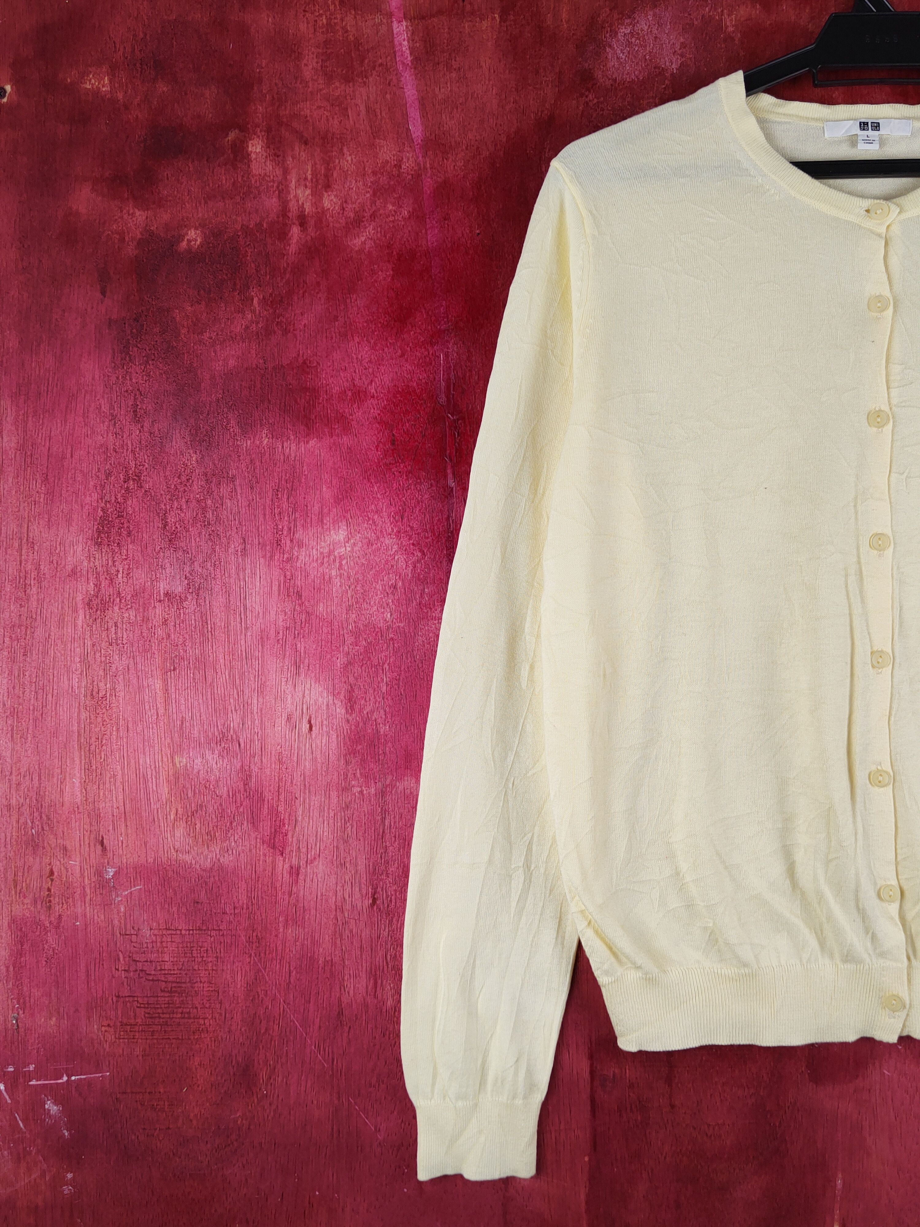 Japanese Brand Uniqlo Light Yellow Knitwear Cardigan vintage japan #S1246 Size L / US 10 / IT 46 - 3 Thumbnail