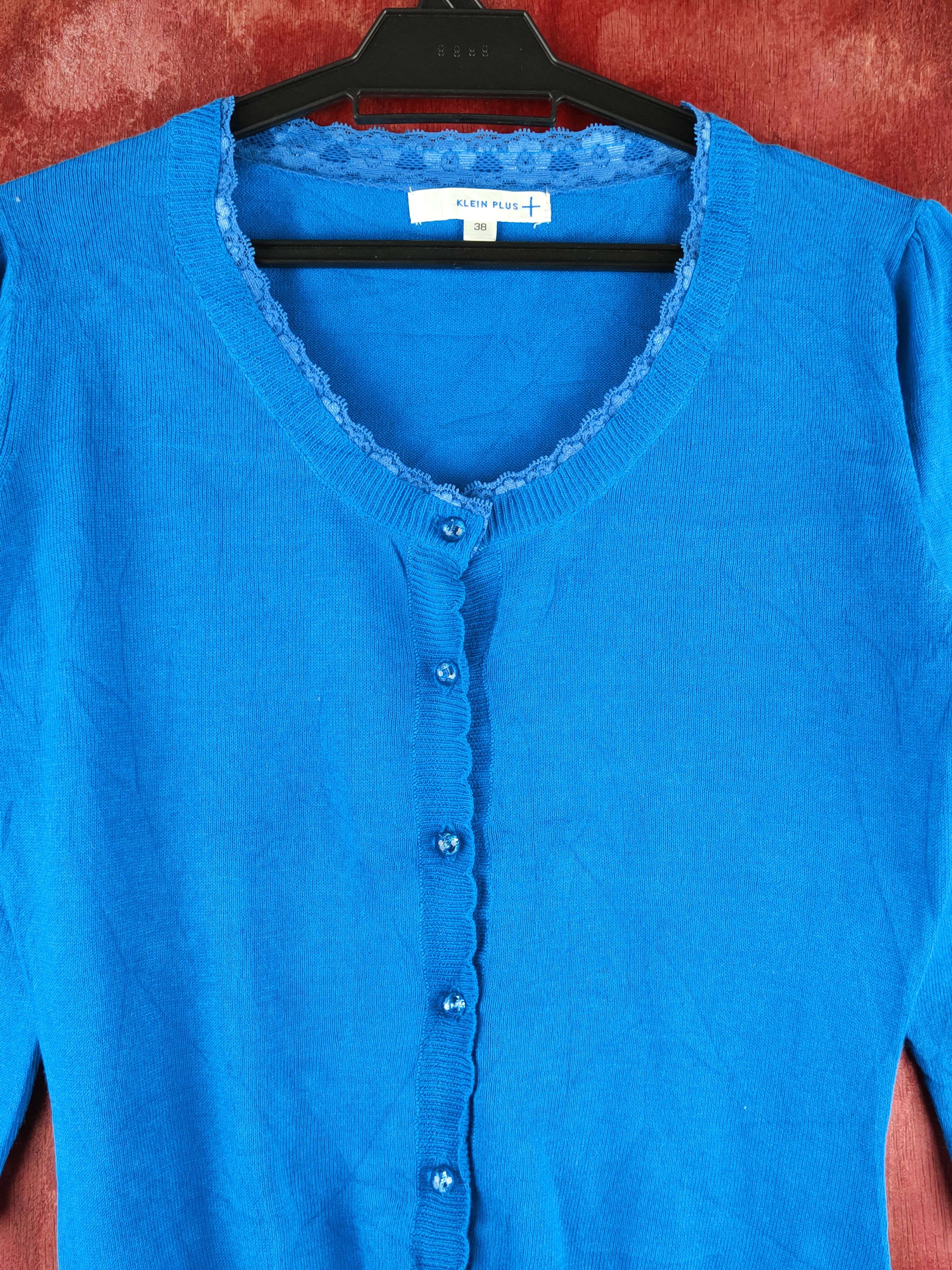 Japanese Brand Klein Plus Blue Knitwear Cardigan #S1243 Size S / US 4 / IT 40 - 2 Thumbnail
