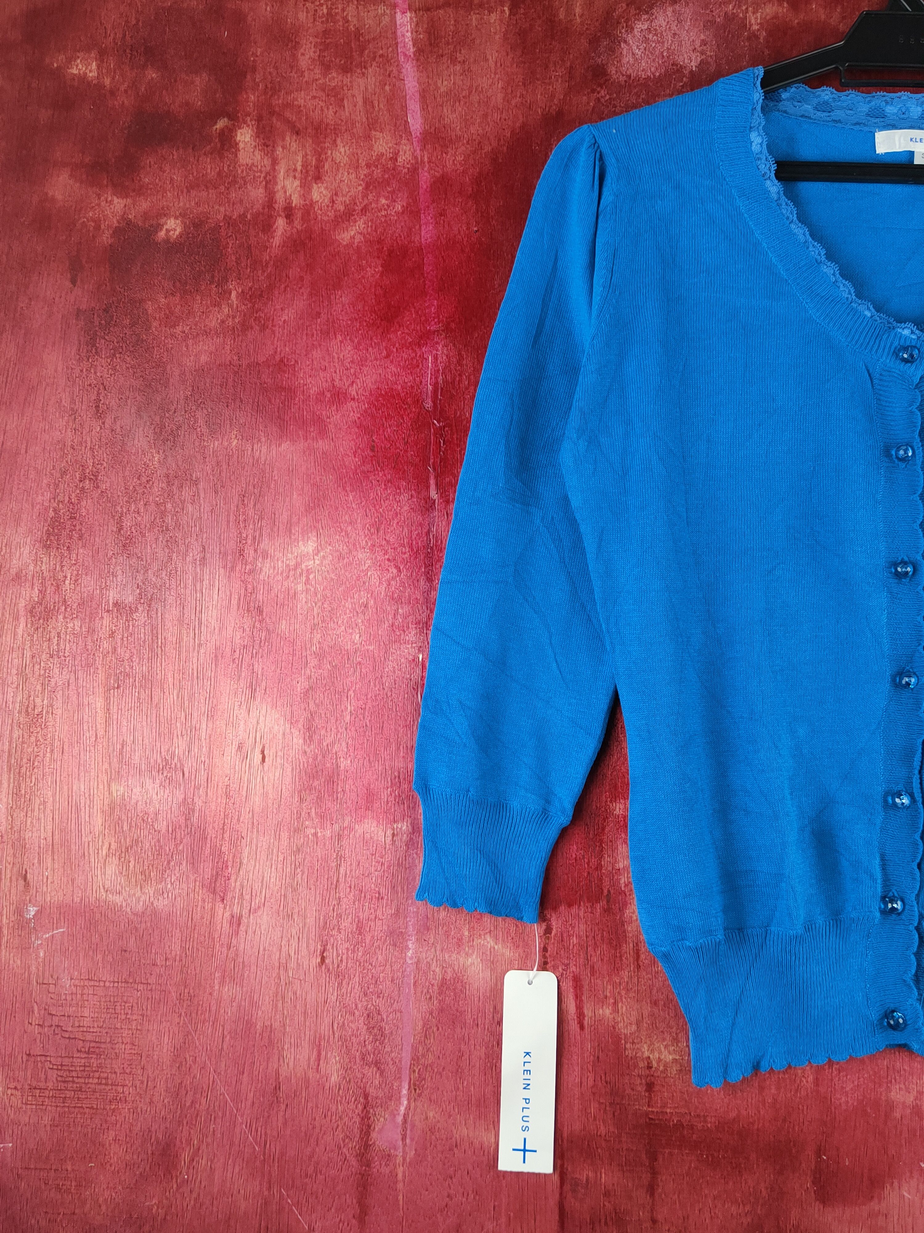 Japanese Brand Klein Plus Blue Knitwear Cardigan #S1243 Size S / US 4 / IT 40 - 3 Thumbnail