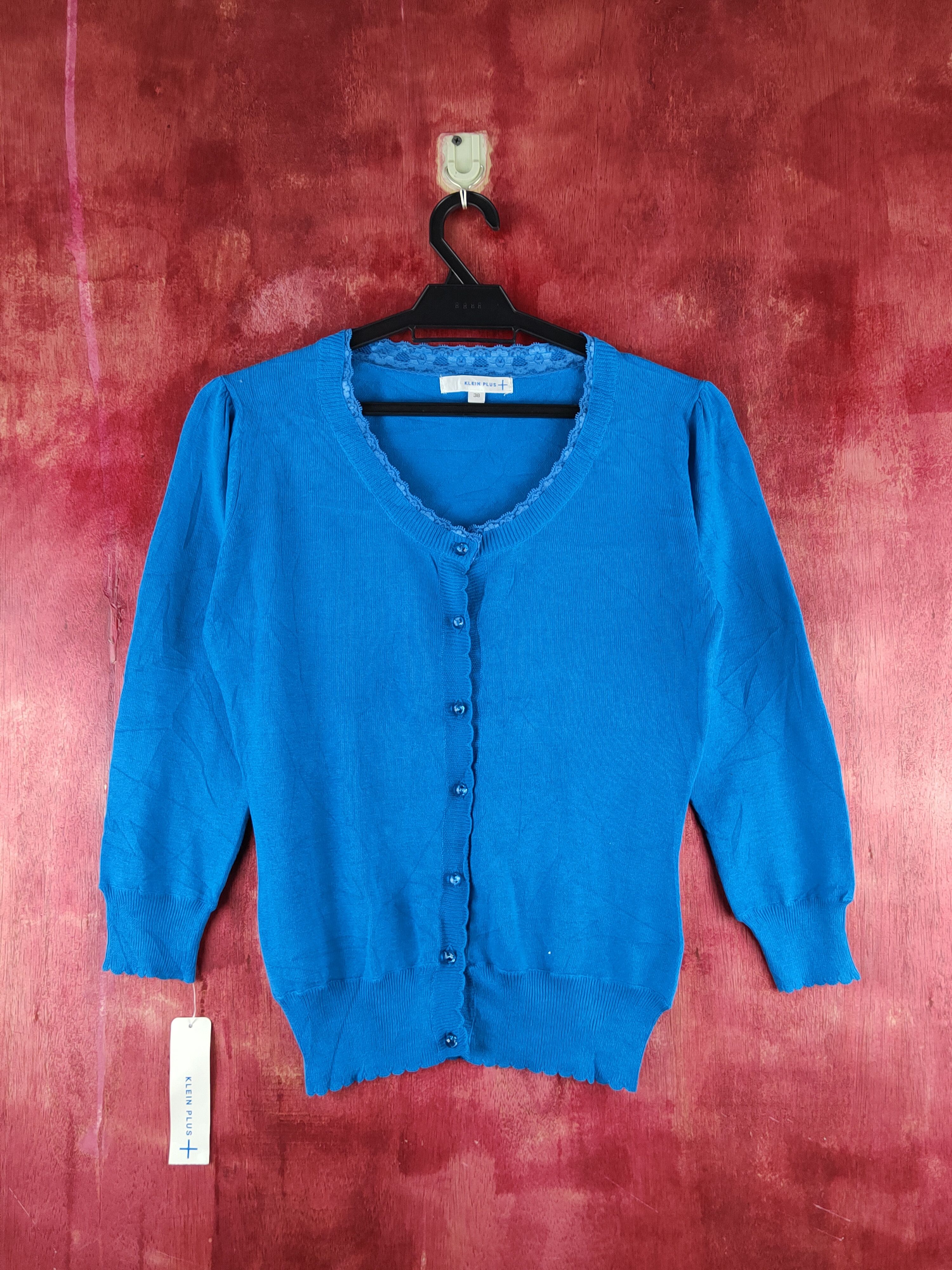 Japanese Brand Klein Plus Blue Knitwear Cardigan #S1243 Size S / US 4 / IT 40 - 1 Thumbnail