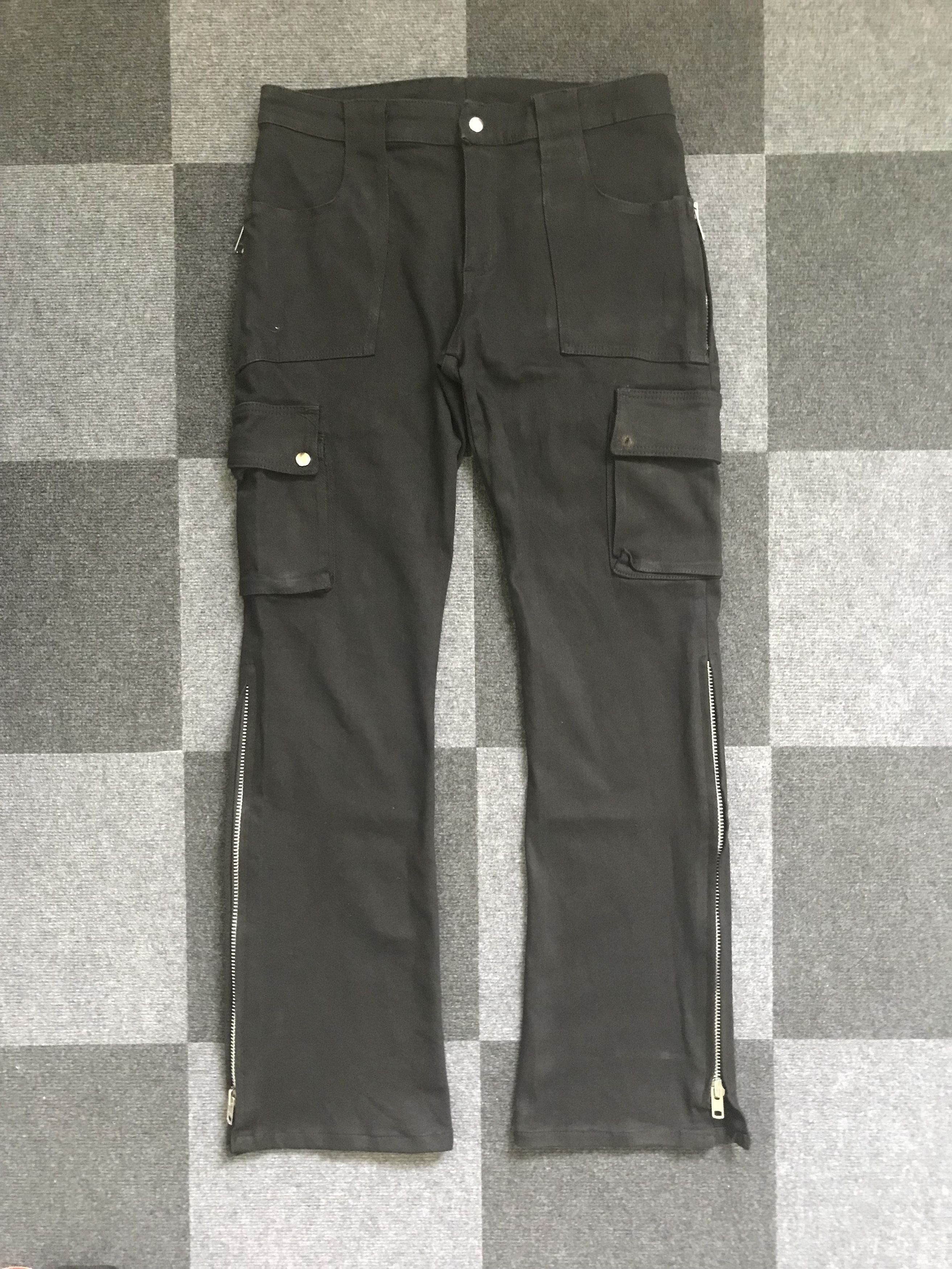 Japanese Brand CP167 LIP SERVICE Japan Punk Zipper Flare Cargo Pant Size US 32 / EU 48 - 3 Thumbnail