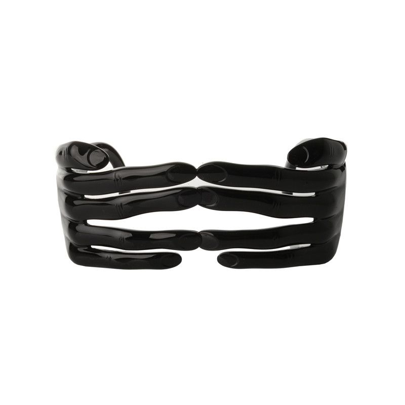 image of Archival Clothing x Jeremy Scott Black Acetate Hands Frame Sunglasses, Men's