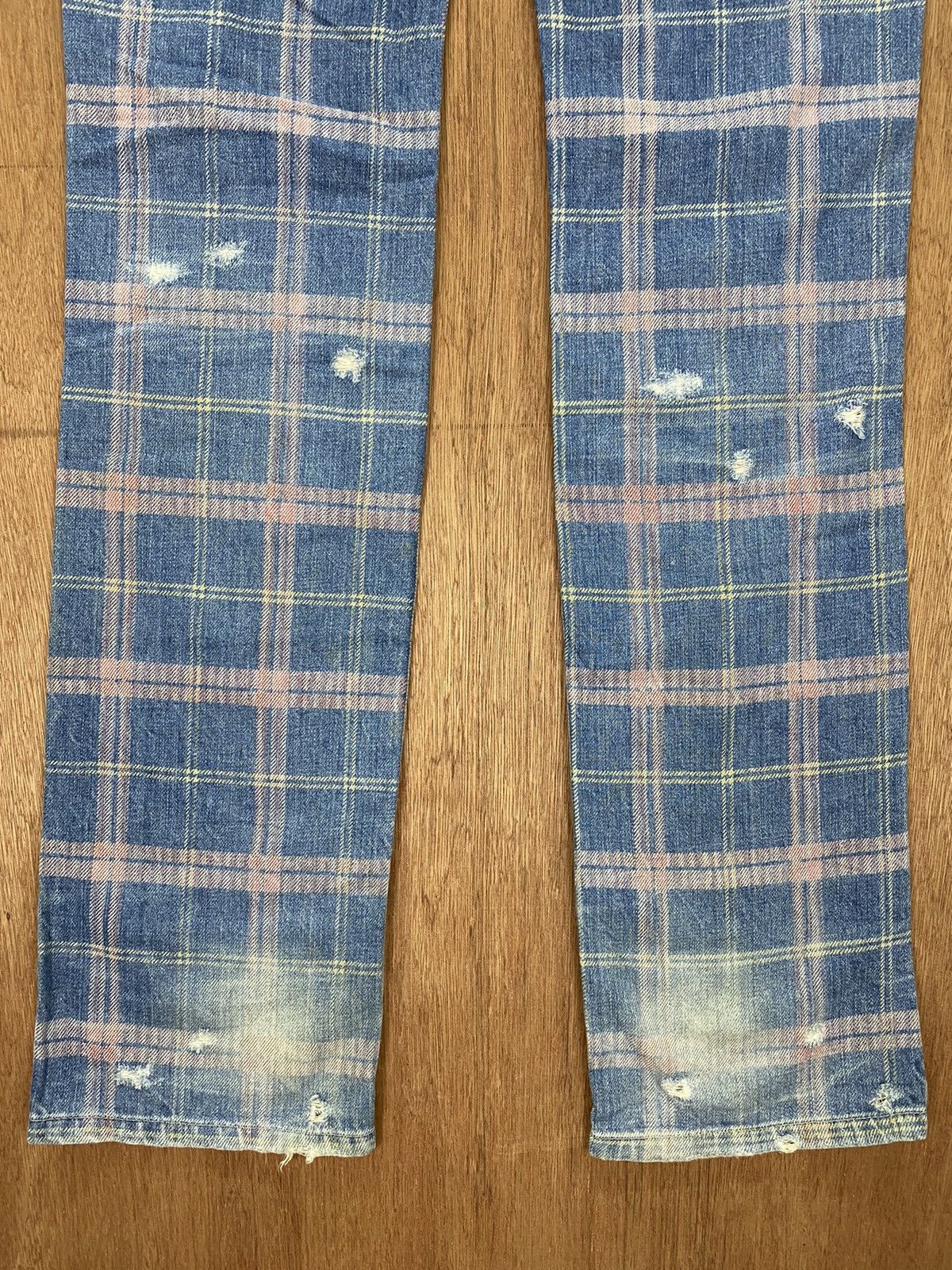 Hysteric Glamour Hysteric Glamour Kinky Plaid Distressed Jeans Size US 29 - 8 Thumbnail