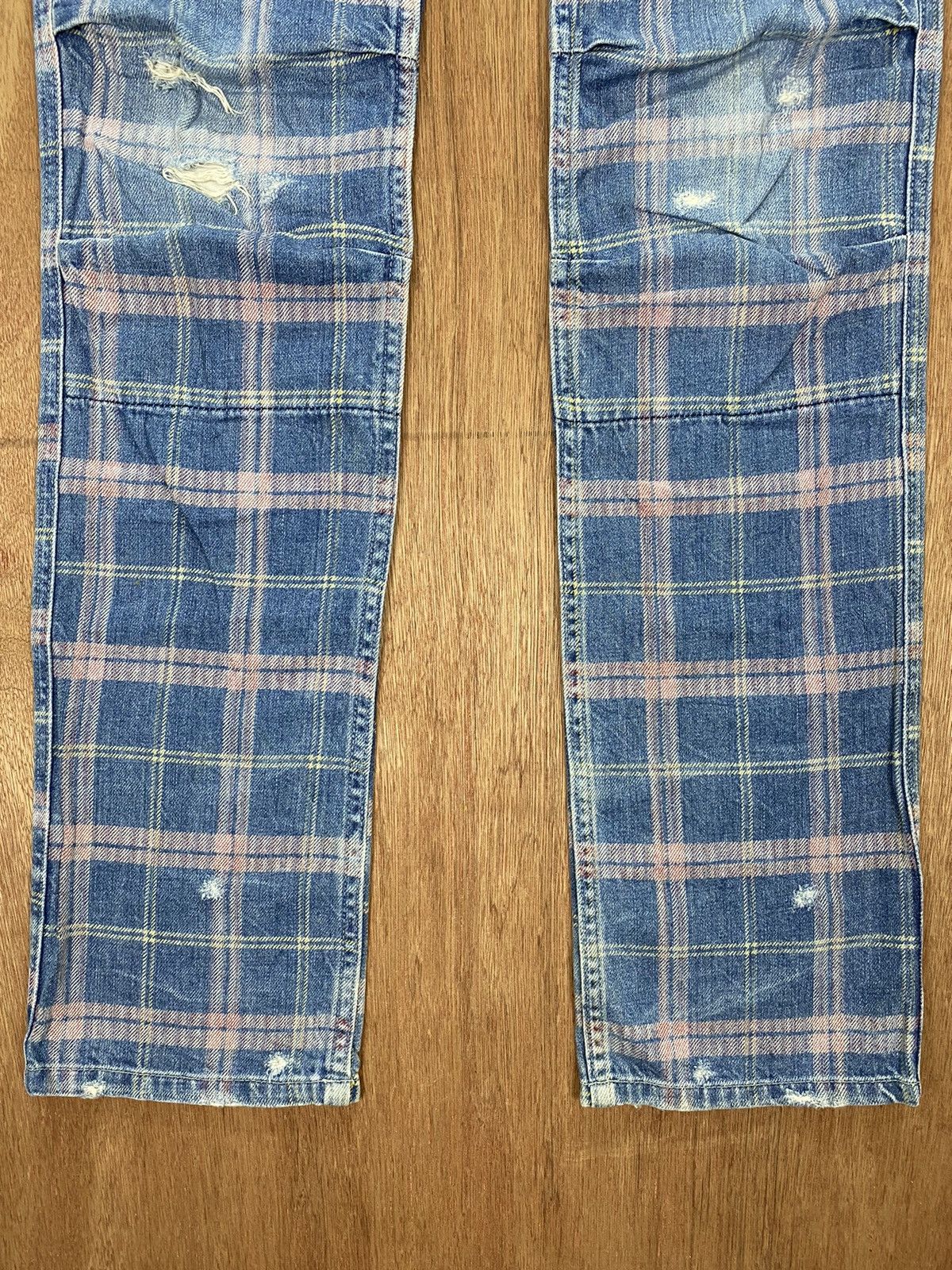 Hysteric Glamour Hysteric Glamour Kinky Plaid Distressed Jeans Size US 29 - 7 Thumbnail