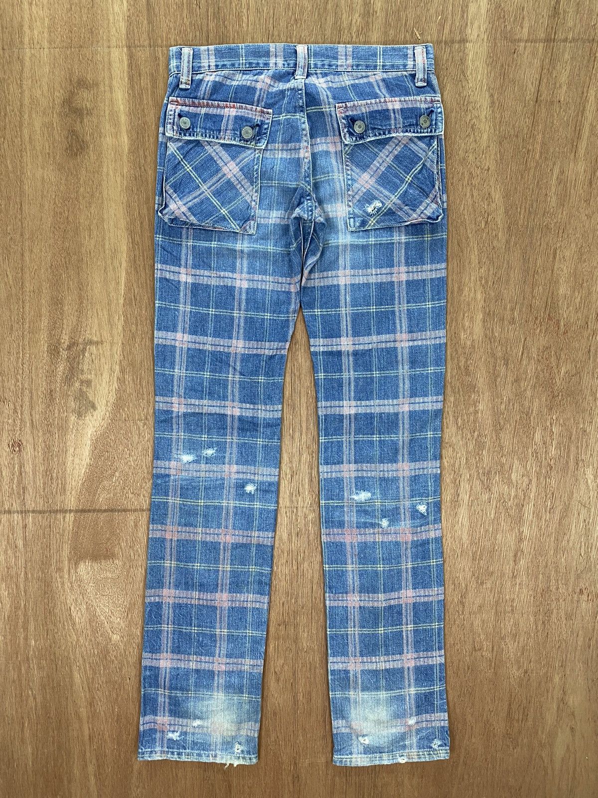 Hysteric Glamour Hysteric Glamour Kinky Plaid Distressed Jeans Size US 29 - 2 Thumbnail