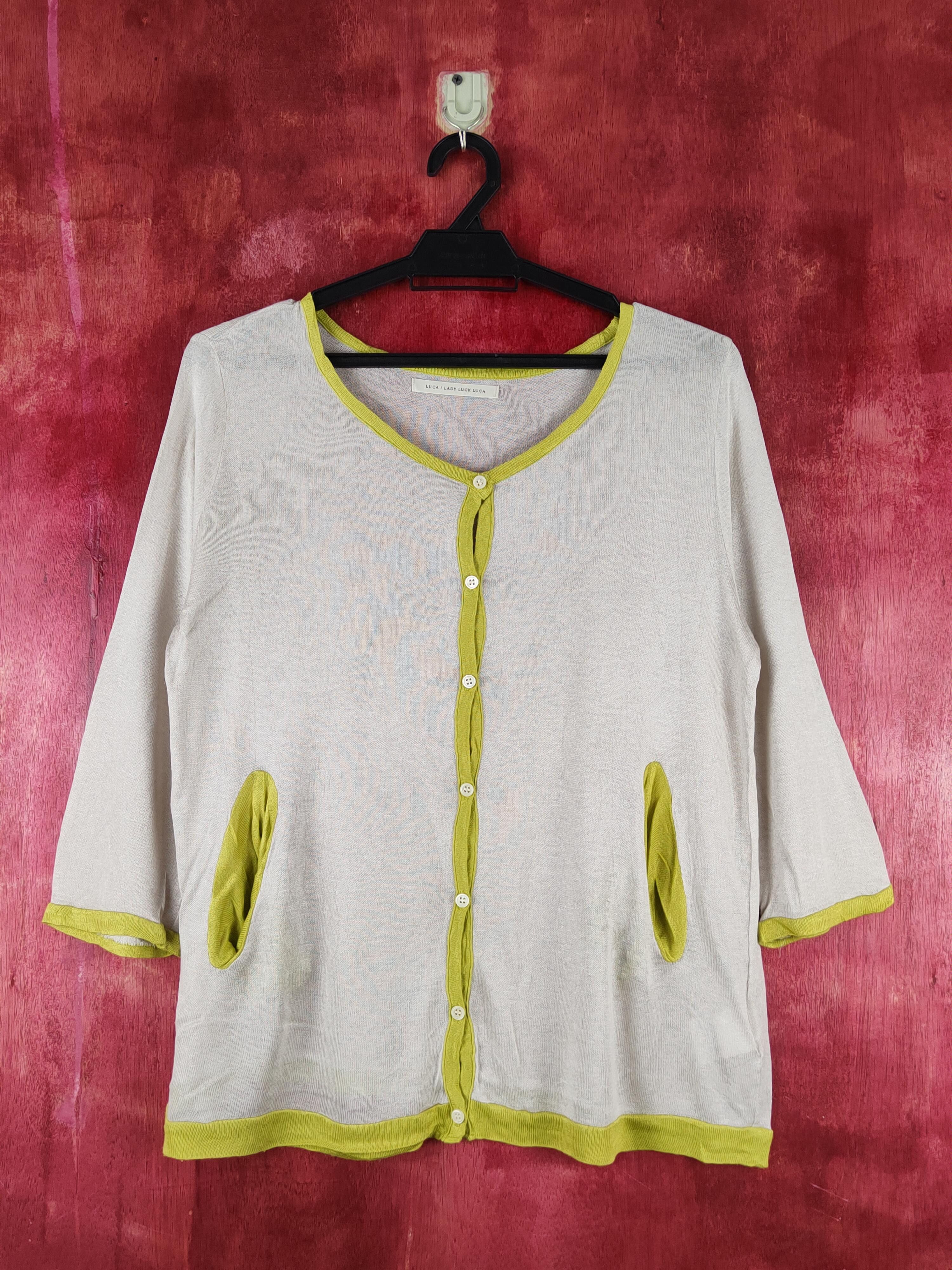 image of Luca Lady Luck Luca Japan Meshnet Knitwear Cardigan S1205 in Beige, Women's (Size Medium)
