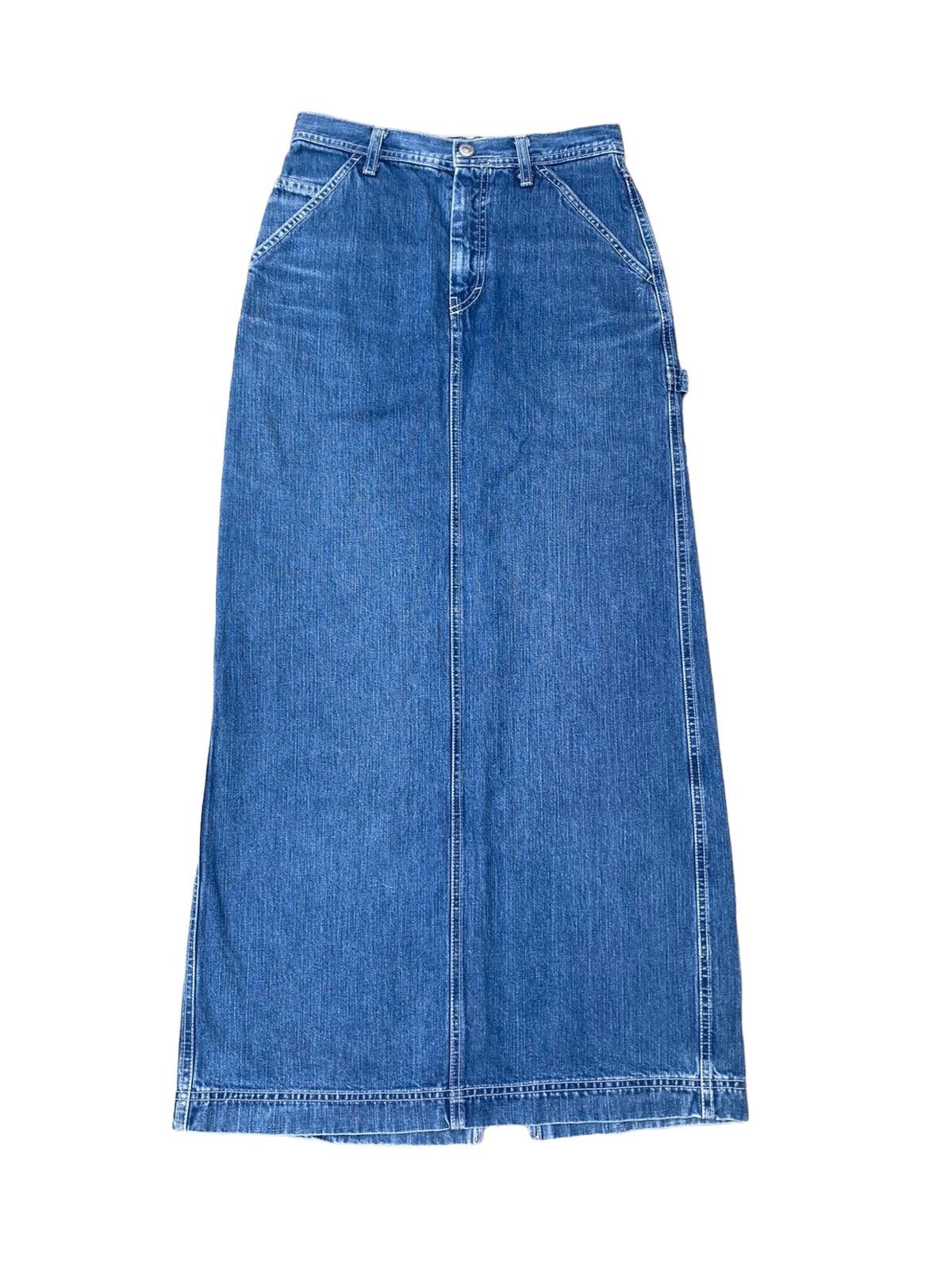 United Colors Of Benetton Carpenter Denim Skirt Size 27" / US 4 / IT 40 - 4 Thumbnail