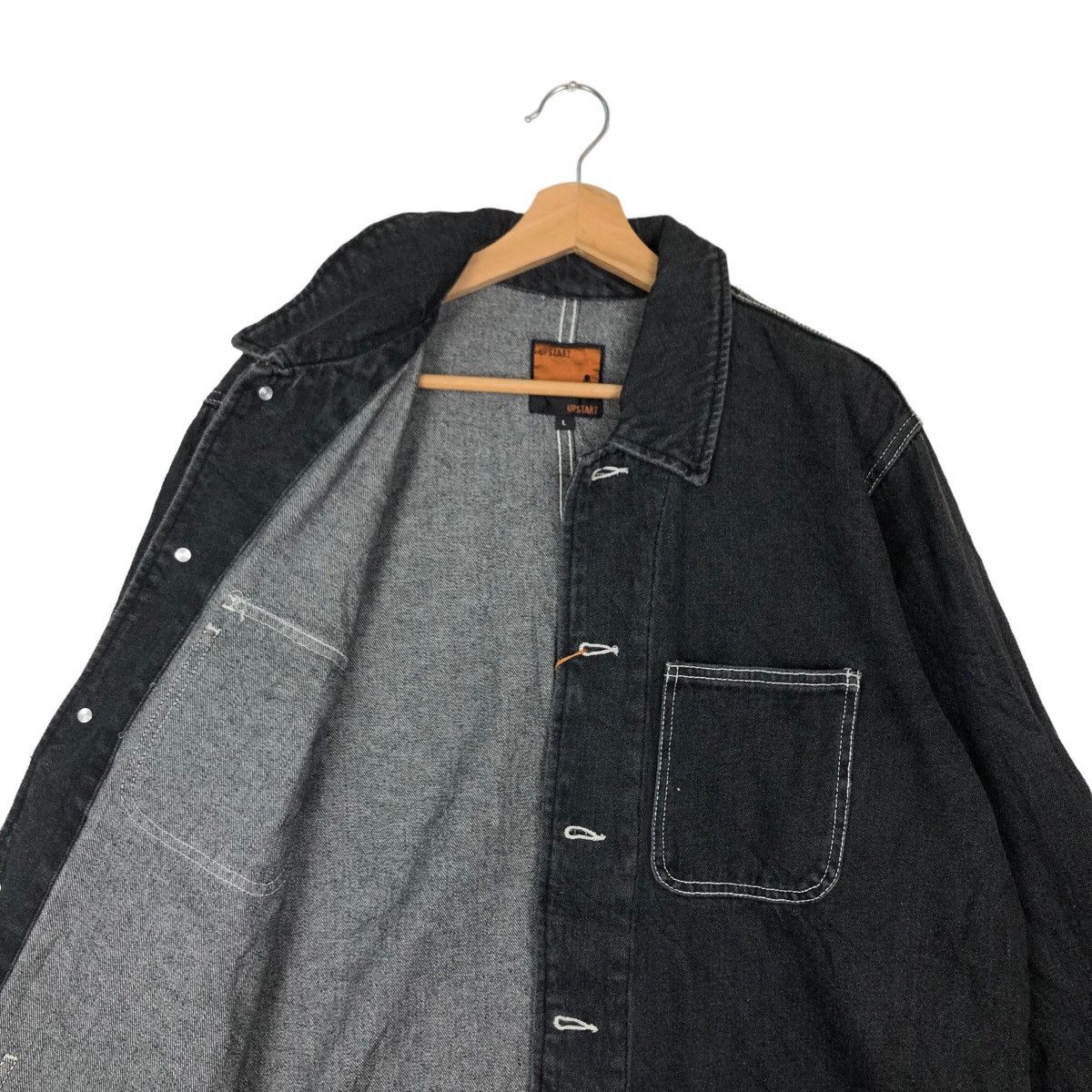 Japanese Brand VINTAGE UPSTART HIKORY CHORE JACKET ISSEY MIYAKE JAPAN Size US L / EU 52-54 / 3 - 9 Thumbnail