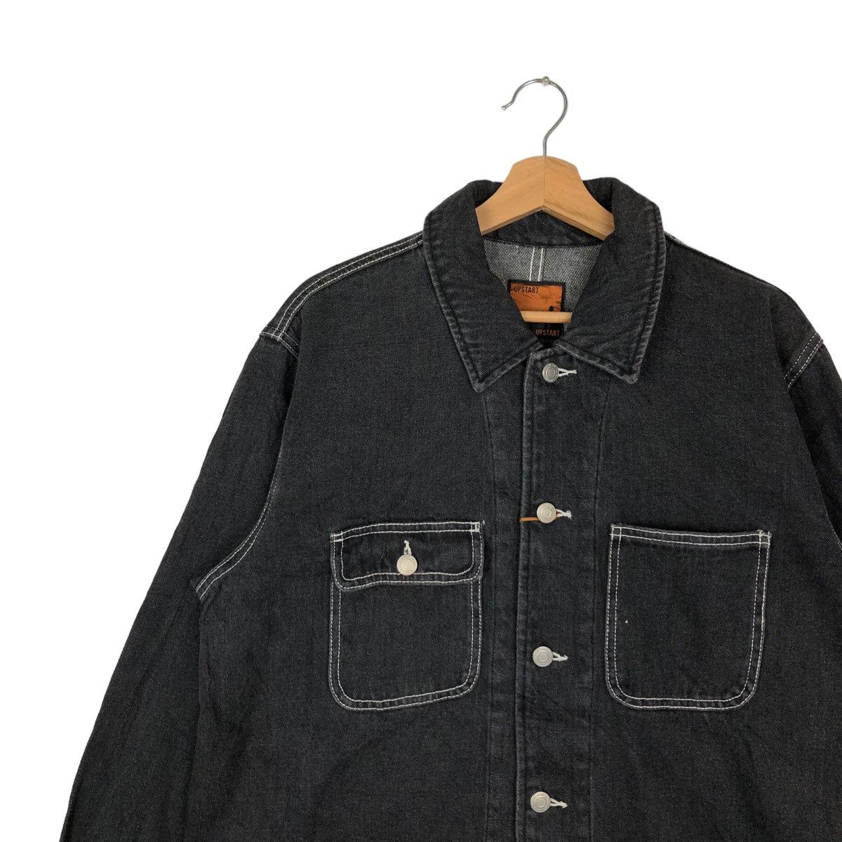 Japanese Brand VINTAGE UPSTART HIKORY CHORE JACKET ISSEY MIYAKE JAPAN Size US L / EU 52-54 / 3 - 6 Thumbnail