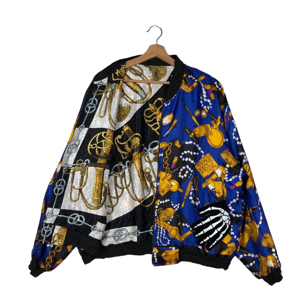 Japanese Brand VINTAGE REVERSIBLE SILK BOMBER JACKET OVERPRINT Size US M / EU 48-50 / 2 - 8 Thumbnail
