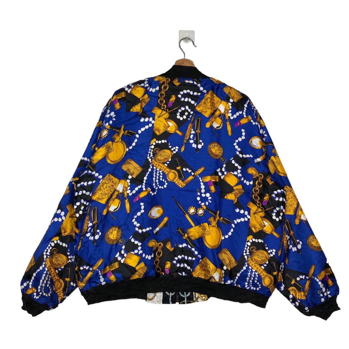 Japanese Brand VINTAGE REVERSIBLE SILK BOMBER JACKET OVERPRINT Size US M / EU 48-50 / 2 - 7 Thumbnail