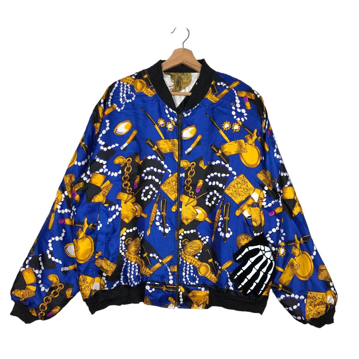 Japanese Brand VINTAGE REVERSIBLE SILK BOMBER JACKET OVERPRINT Size US M / EU 48-50 / 2 - 1 Thumbnail