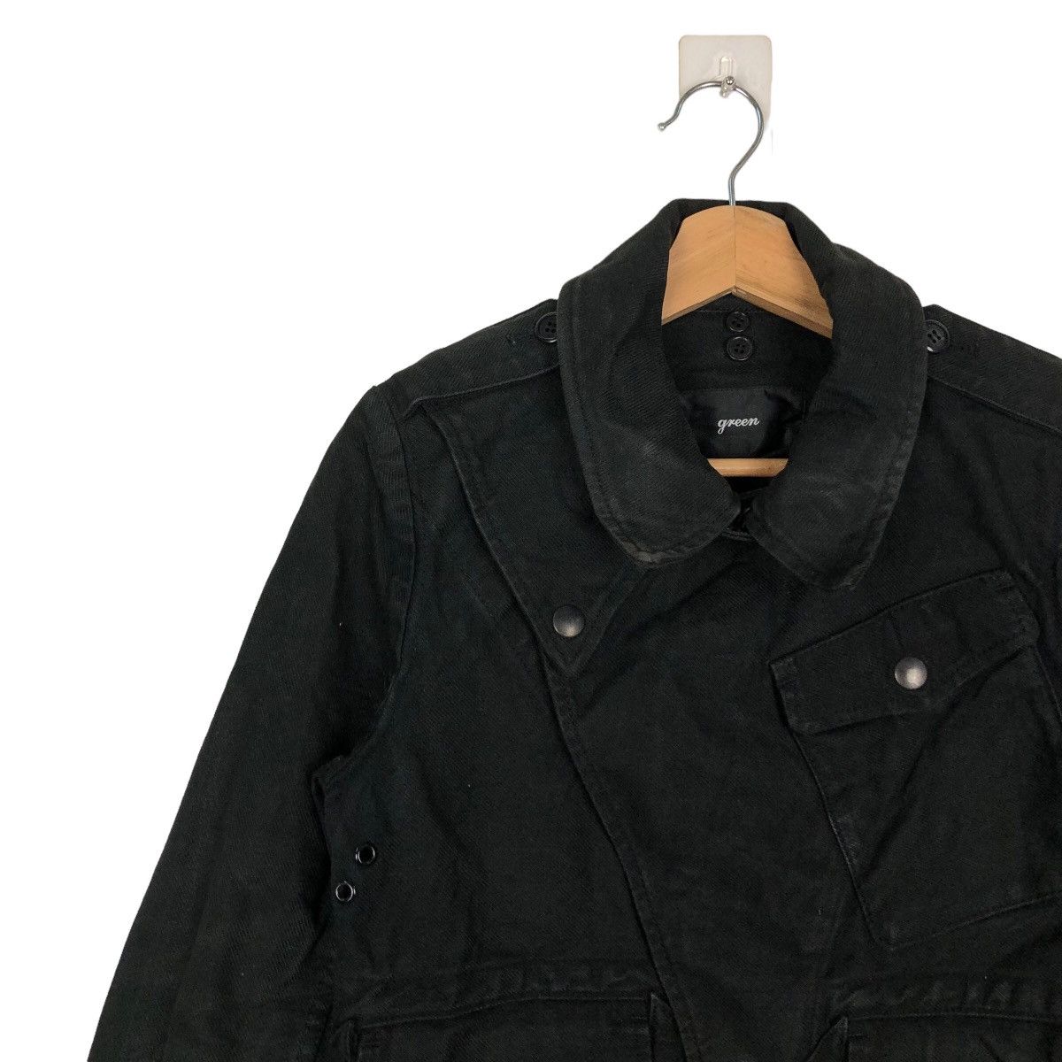 Japanese Brand VINTAGE BONDAGE BIKER JACKET GREEN JAPAN ISSEY MIYAKE STYLE Size US M / EU 48-50 / 2 - 6 Thumbnail