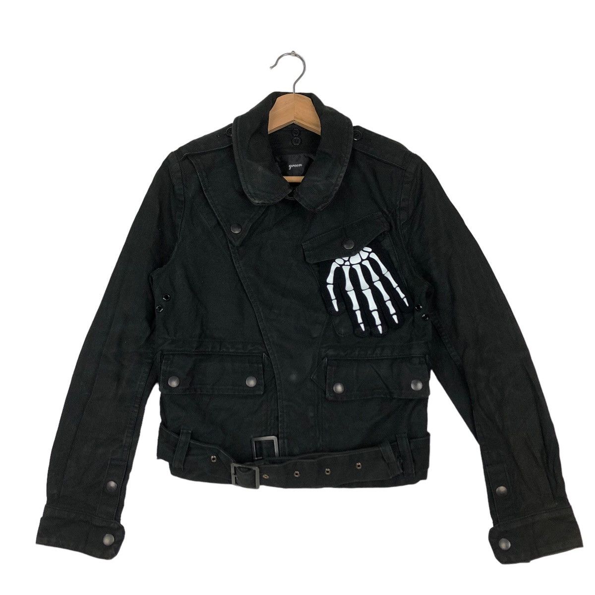 Japanese Brand VINTAGE BONDAGE BIKER JACKET GREEN JAPAN ISSEY MIYAKE STYLE Size US M / EU 48-50 / 2 - 1 Thumbnail