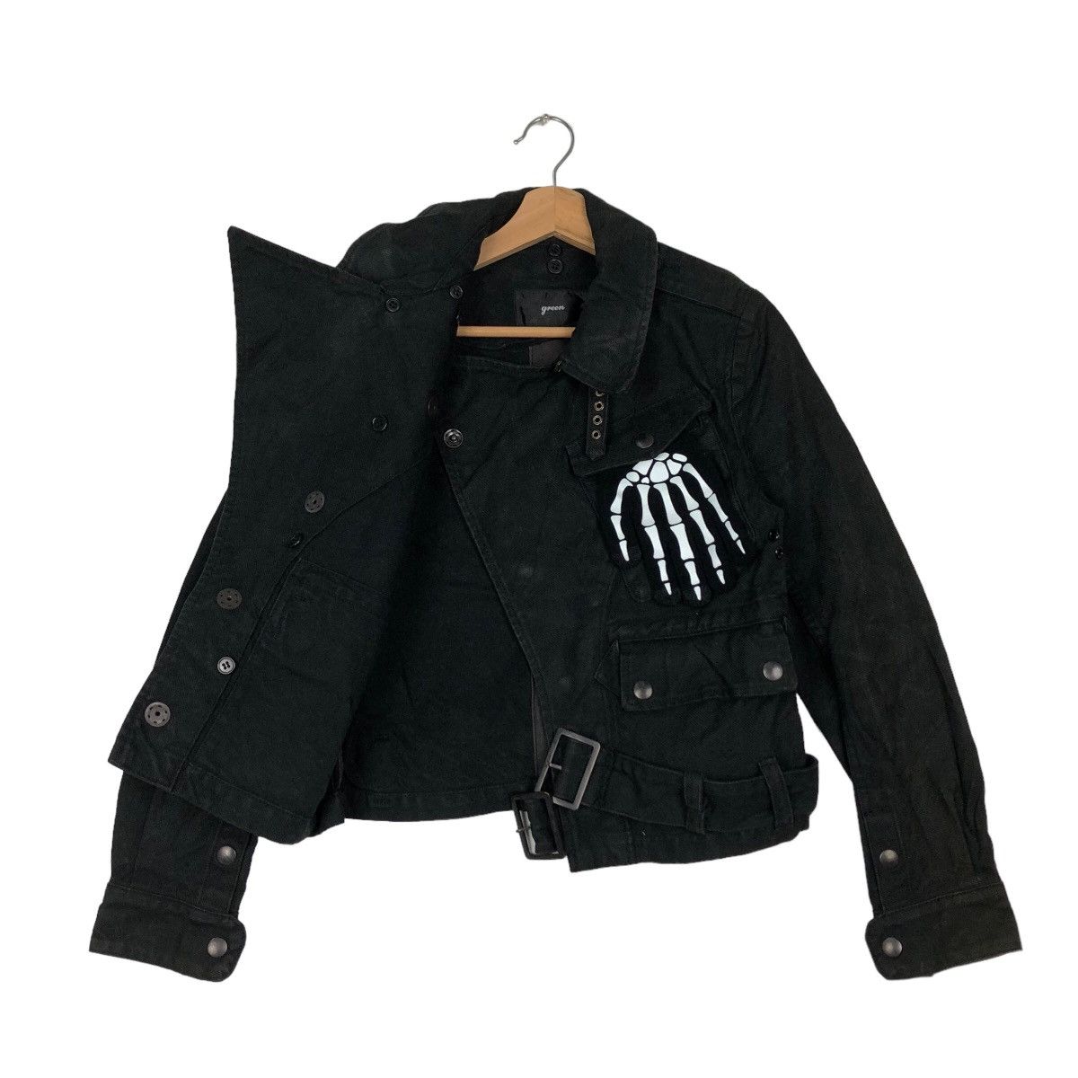 Japanese Brand VINTAGE BONDAGE BIKER JACKET GREEN JAPAN ISSEY MIYAKE STYLE Size US M / EU 48-50 / 2 - 8 Thumbnail