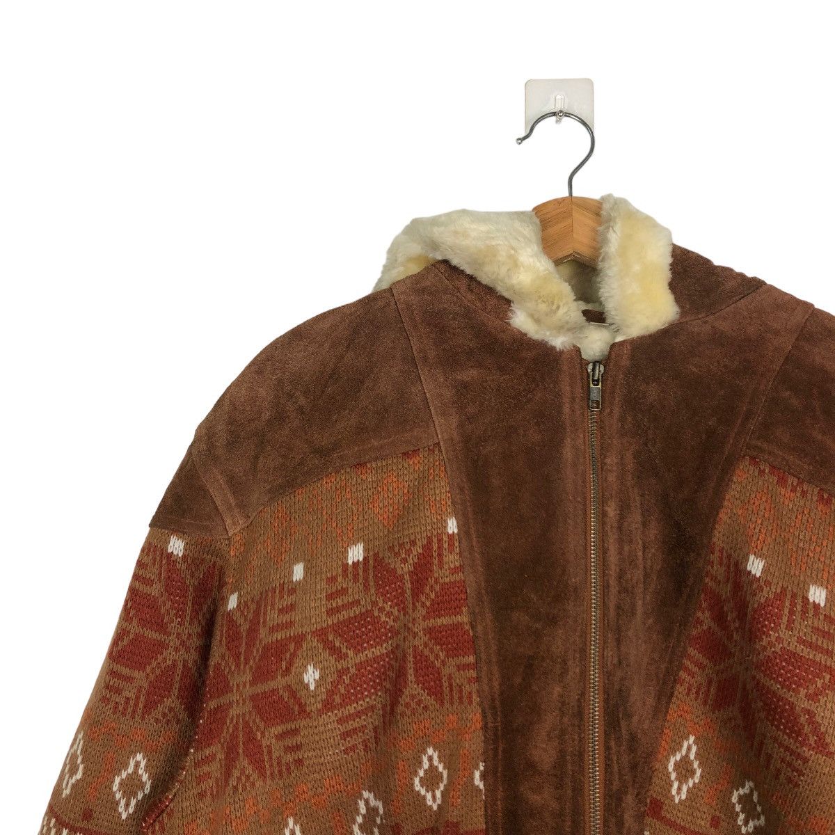 Japanese Brand VINTAGE BOMBER LEATHER JACKET AZTEC NAVAJO DESIGN SILKROAD Size US M / EU 48-50 / 2 - 5 Thumbnail
