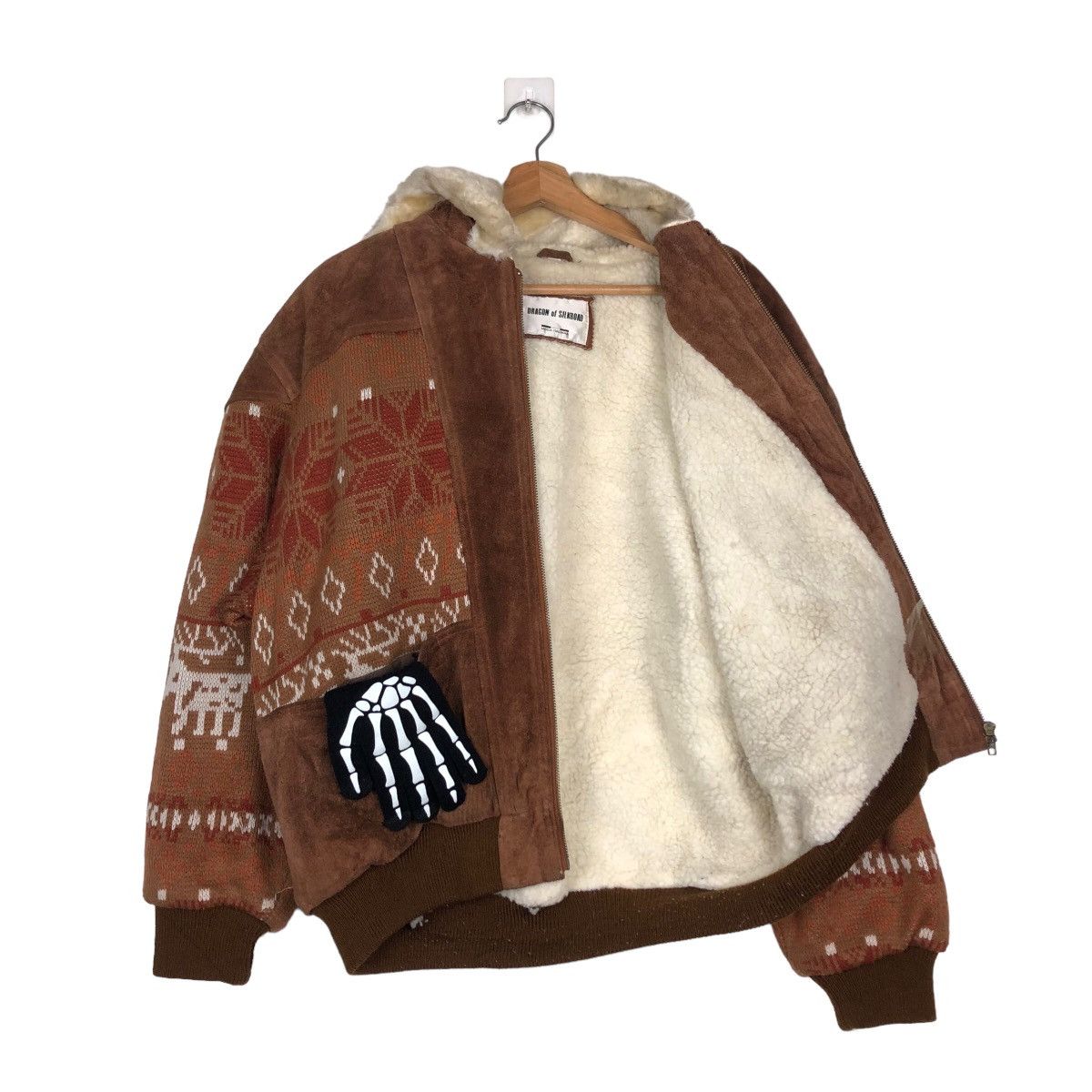 Japanese Brand VINTAGE BOMBER LEATHER JACKET AZTEC NAVAJO DESIGN SILKROAD Size US M / EU 48-50 / 2 - 7 Thumbnail